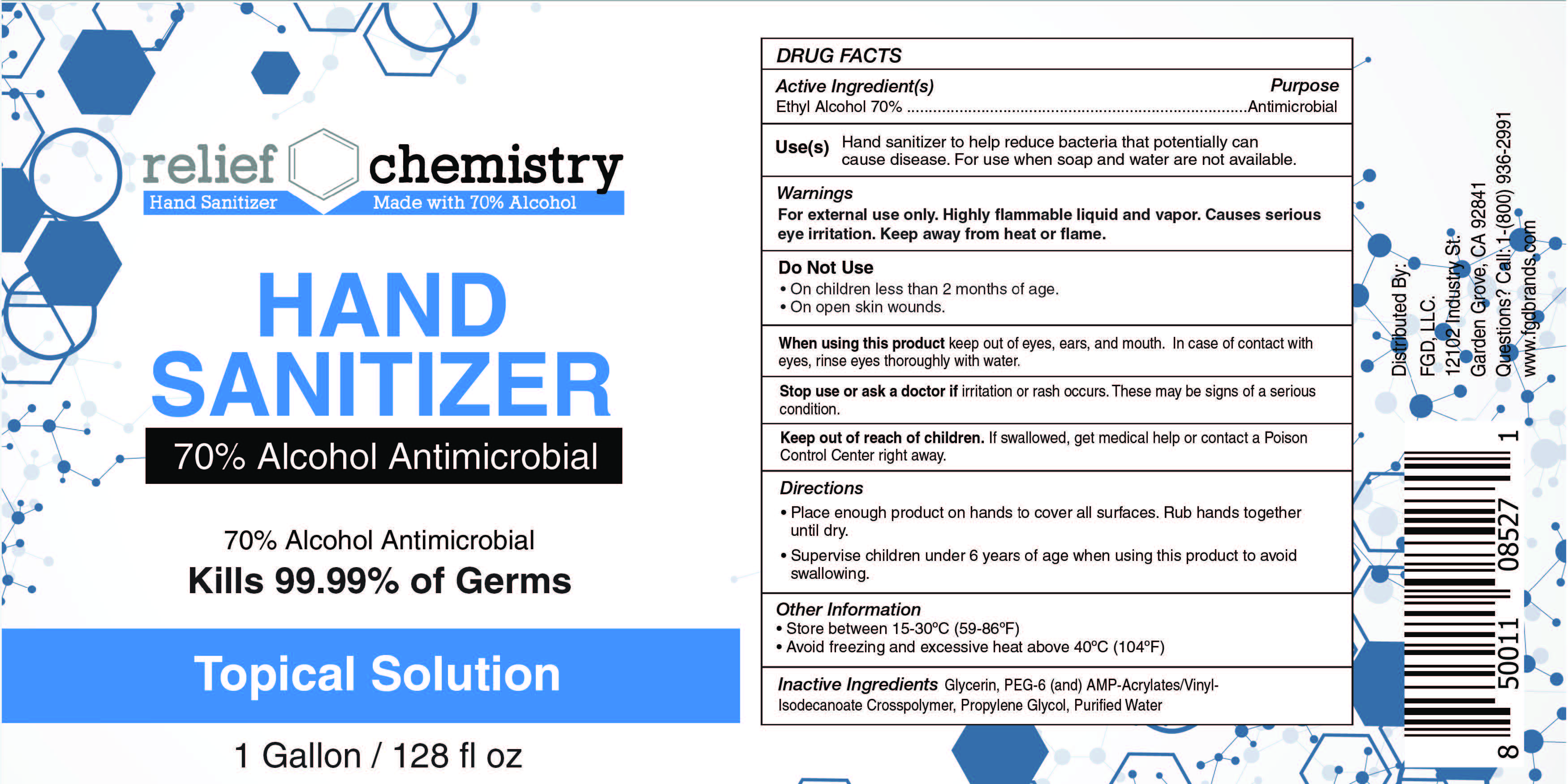 Pill image for Relief C Hand Sanitizer Unscented For Professionals (1 Gal) - Rapidgel (alcohol)