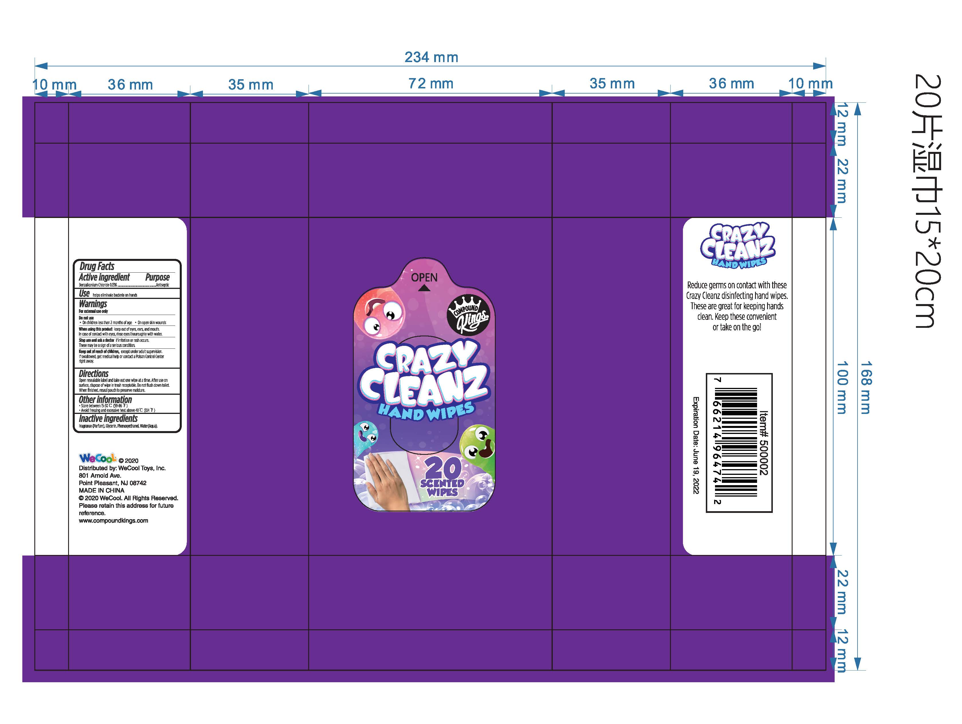 Pill image for 51706-928 Crazy Cleanz Hand Wipes 0.13% Benzalkonium Chloride