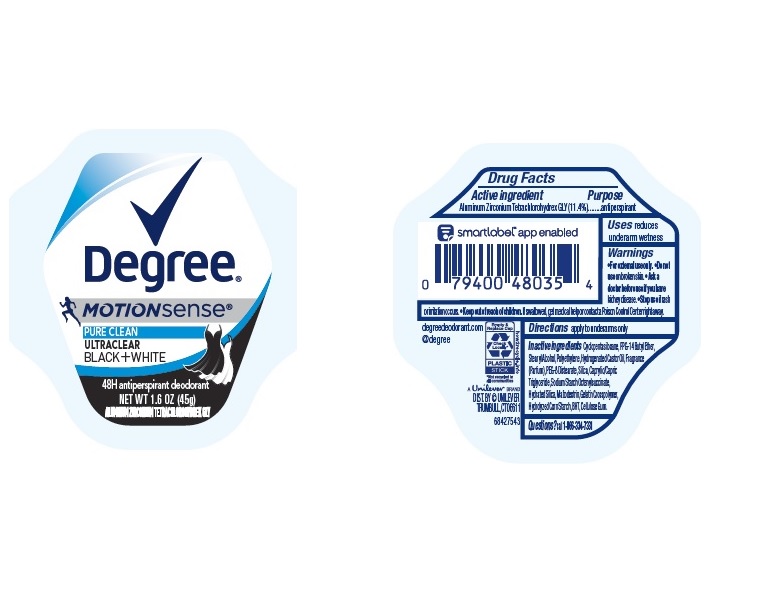 Pill image for Degree Motionsense Pure Clean Ultraclear Black & White 48h Antiperspirant Deodorant