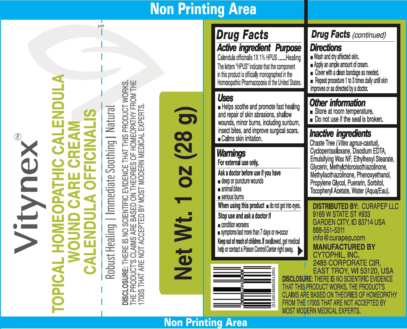 Pill image for Vitynex Topical Homeopathic Calendula Wound Care Cream