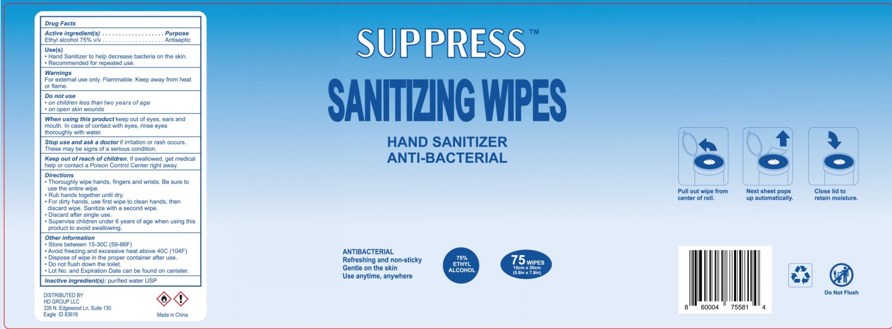 Pill image for Suppress Sanitizing Wipes