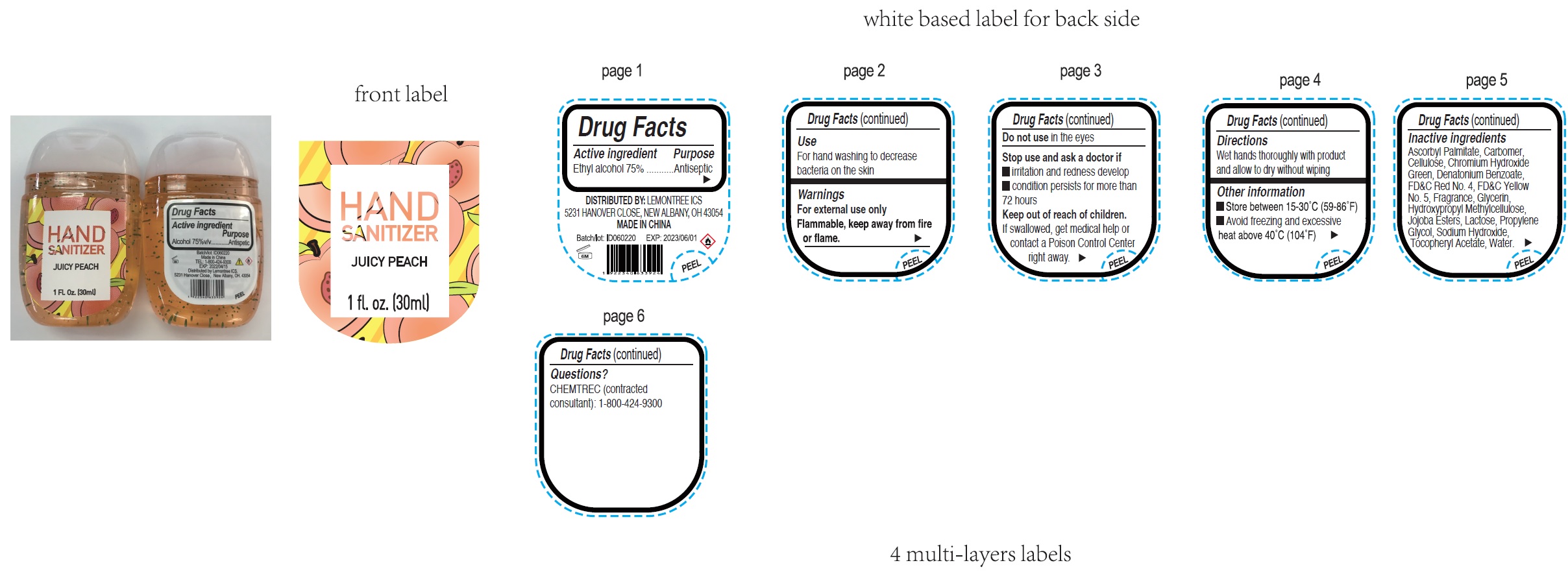 Pill image for hand sanitizer, juicy peach