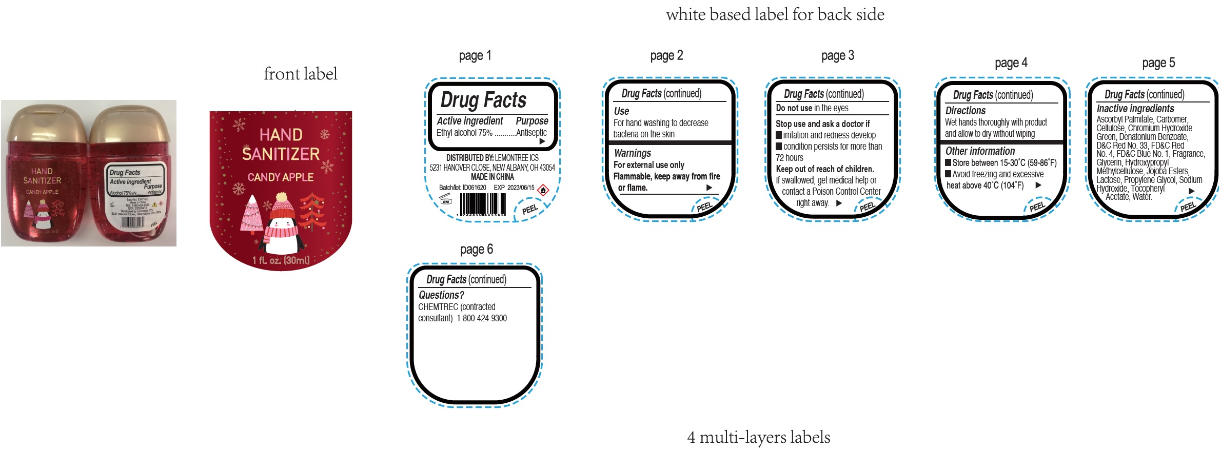 Pill image for hand sanitizer, candy apple