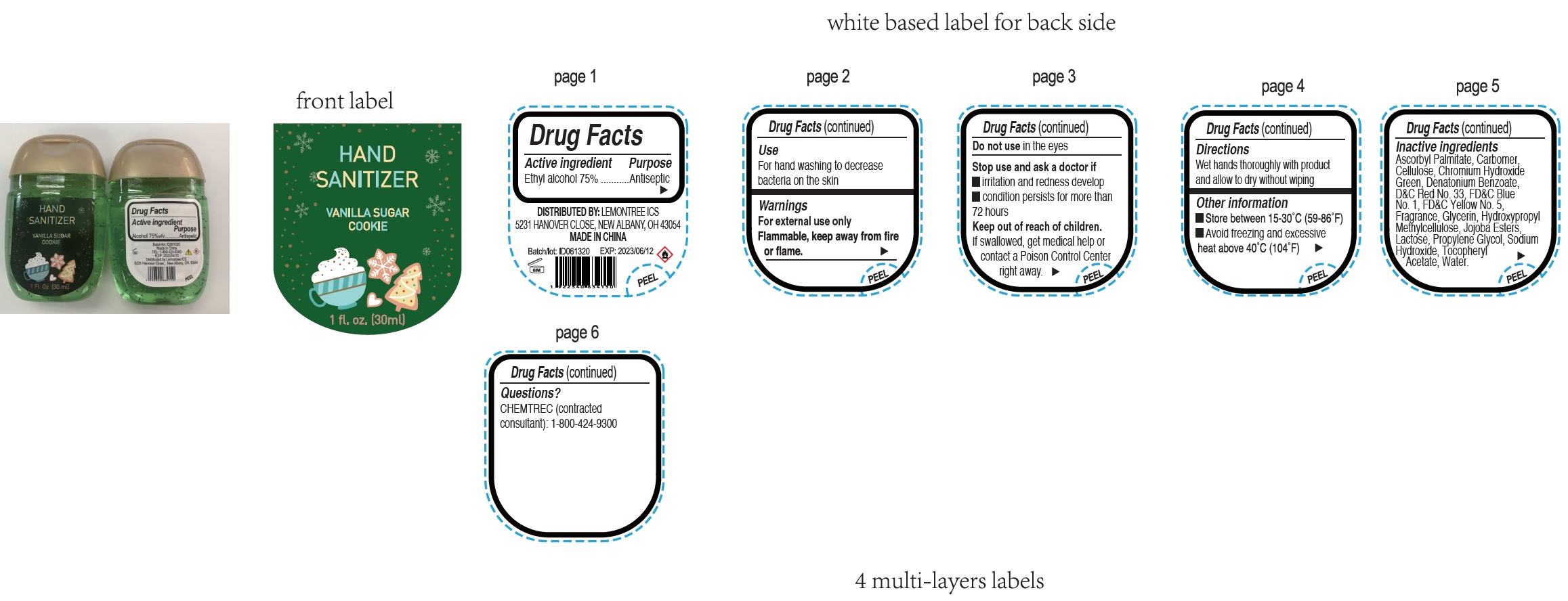 Pill image for hand sanitizer, vanilla sugar cookie