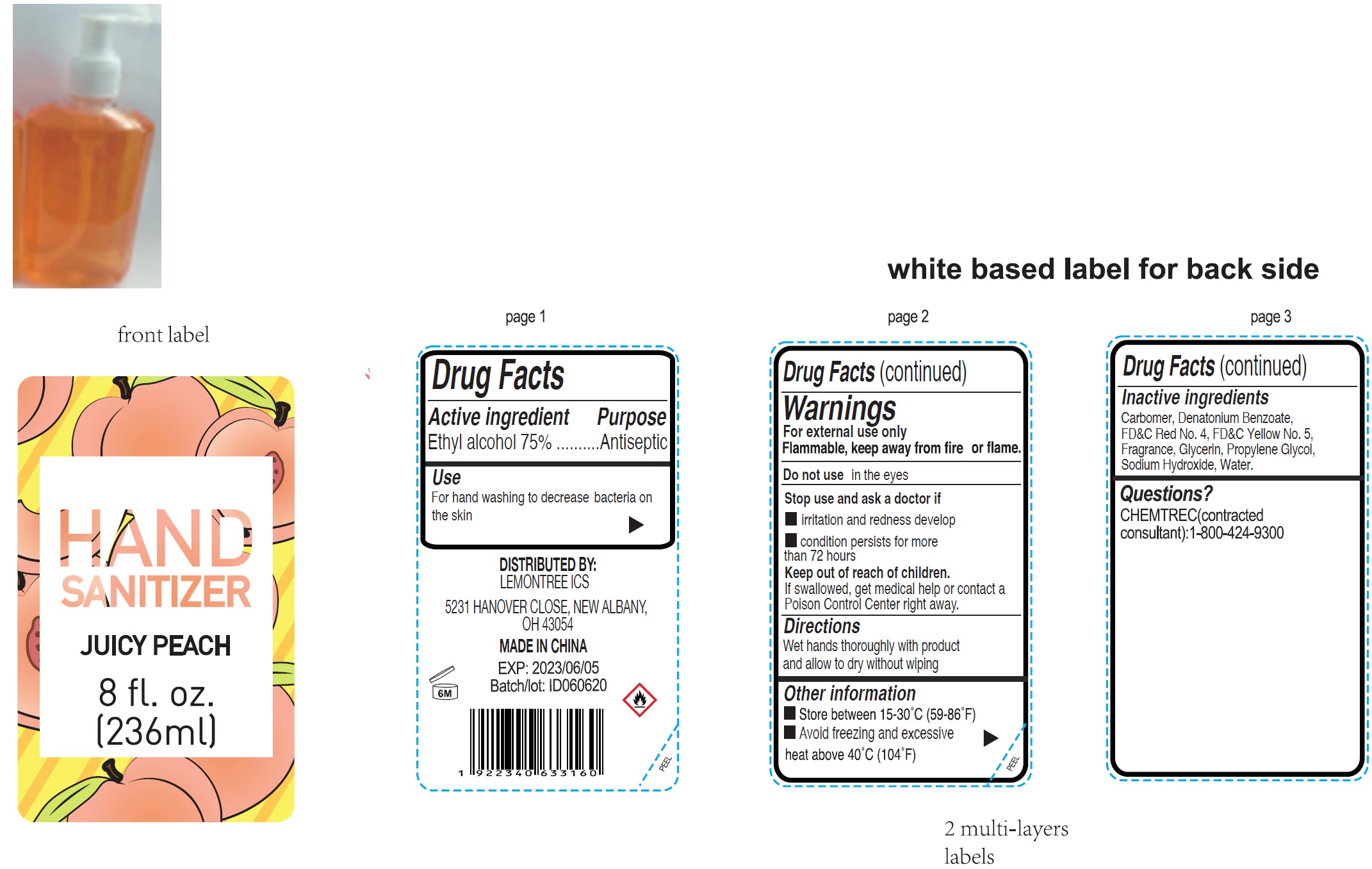 Pill image for hand sanitizer, juicy peach