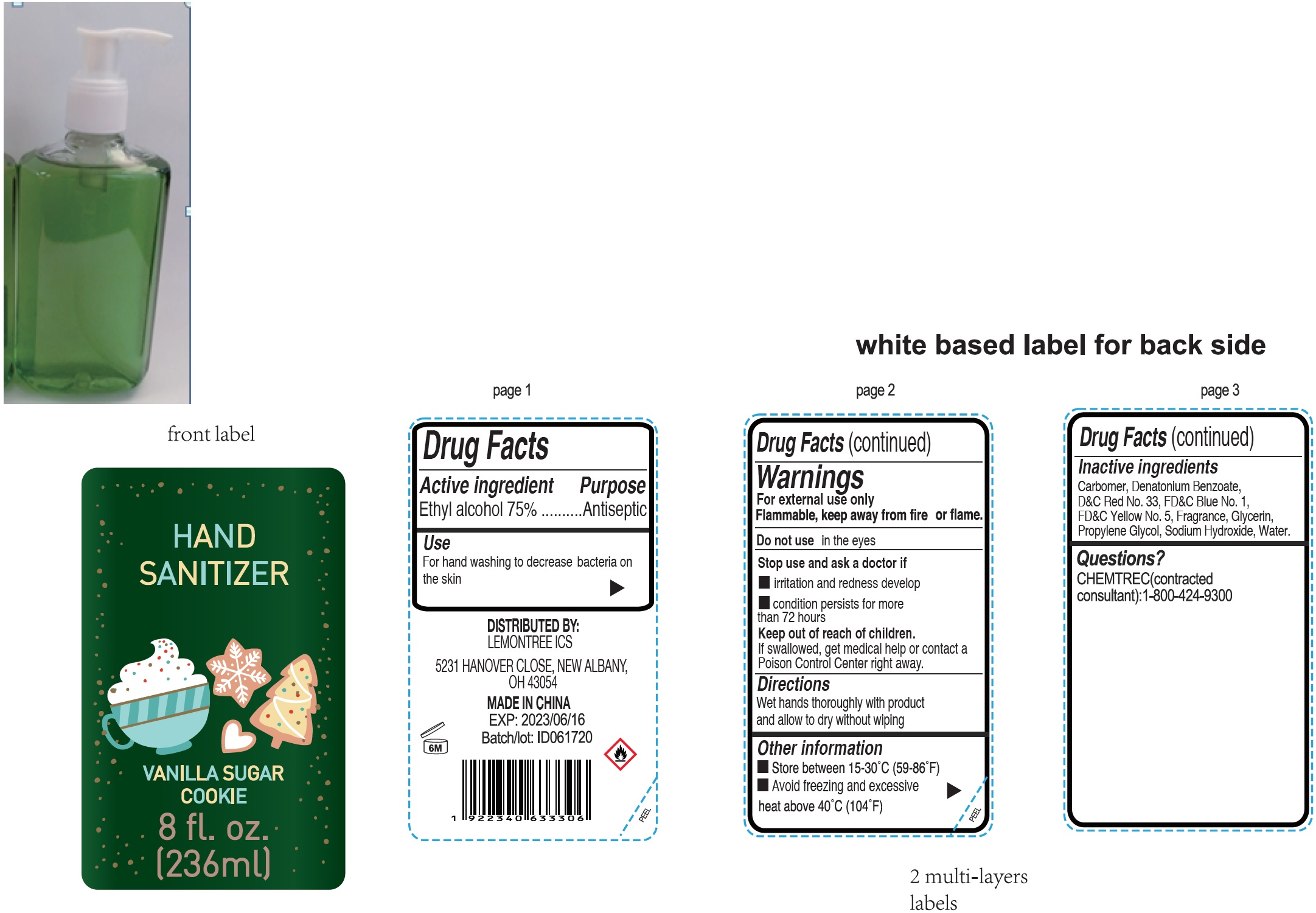 Pill image for hand sanitizer, vanilla sugar cookie