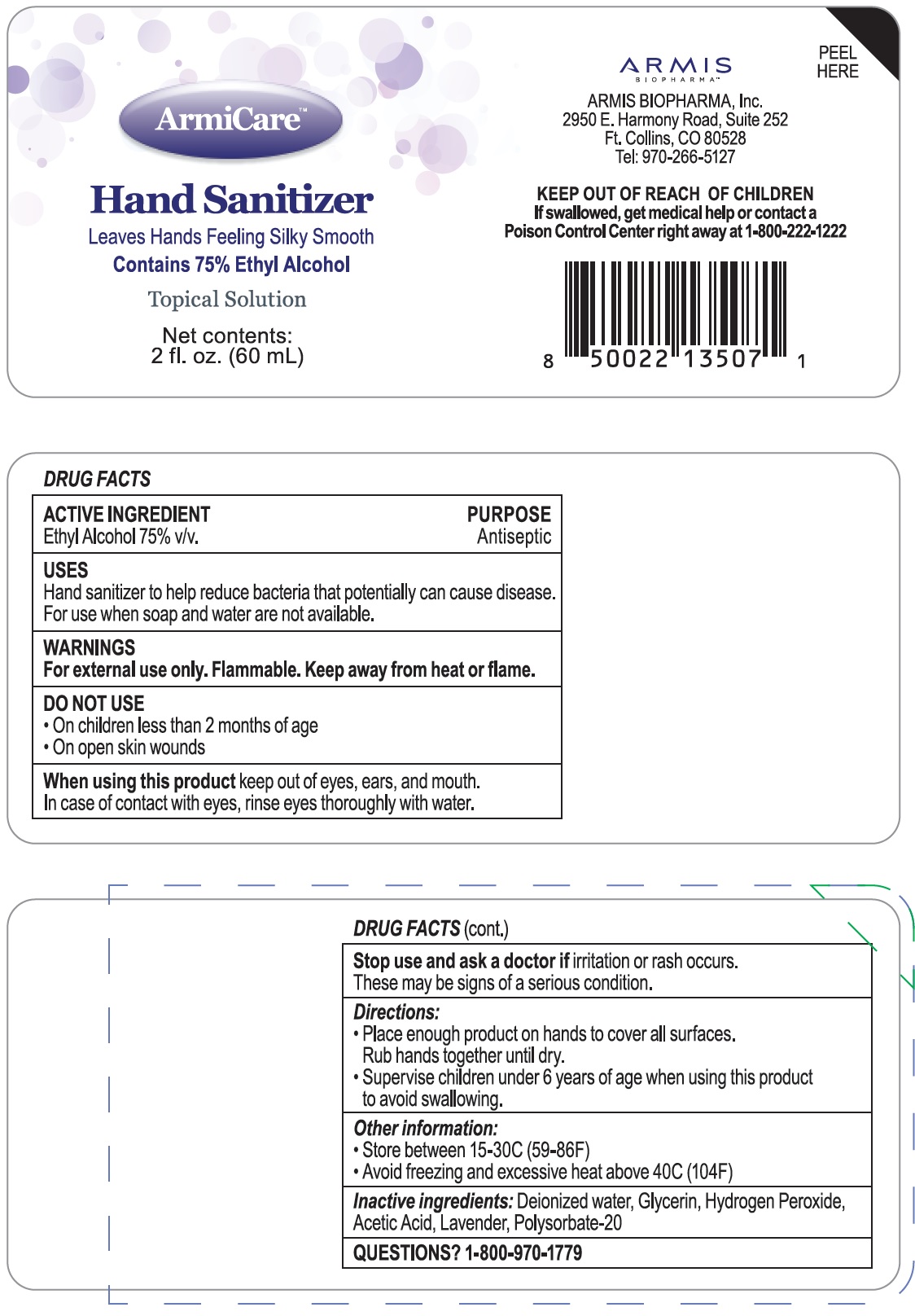 Pill image for armicare hand sanitizer