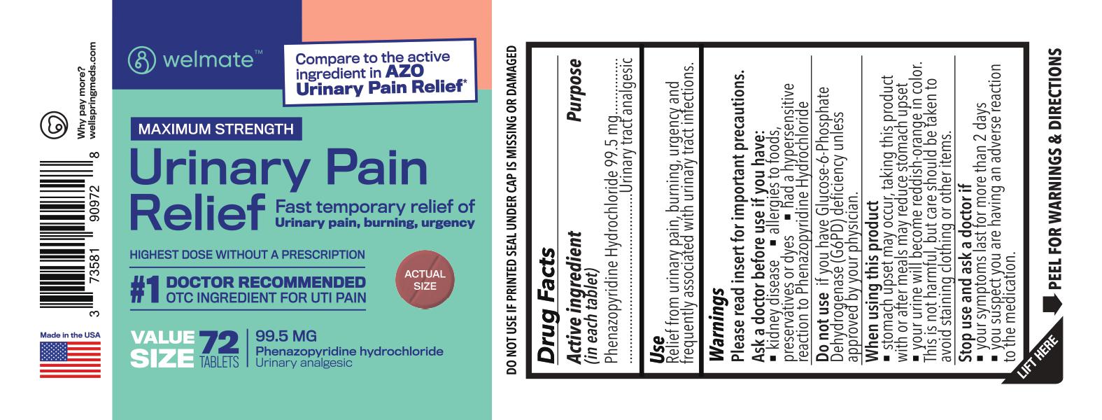 Pill image for Yyba (as Pld) - Welmate - Urinary Pain Relief (73581-909)