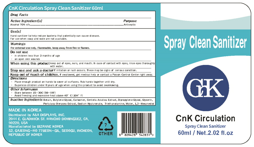 Pill image for Bizanne Korea - Cnk Circulation Spray Clean Sanitizer (60ml)