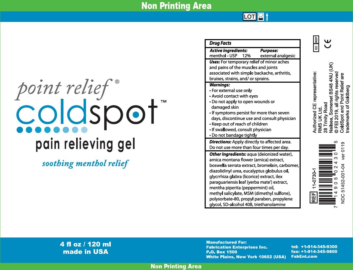 Pill image for Point Relief Cold Spot Pain Relieving Gel