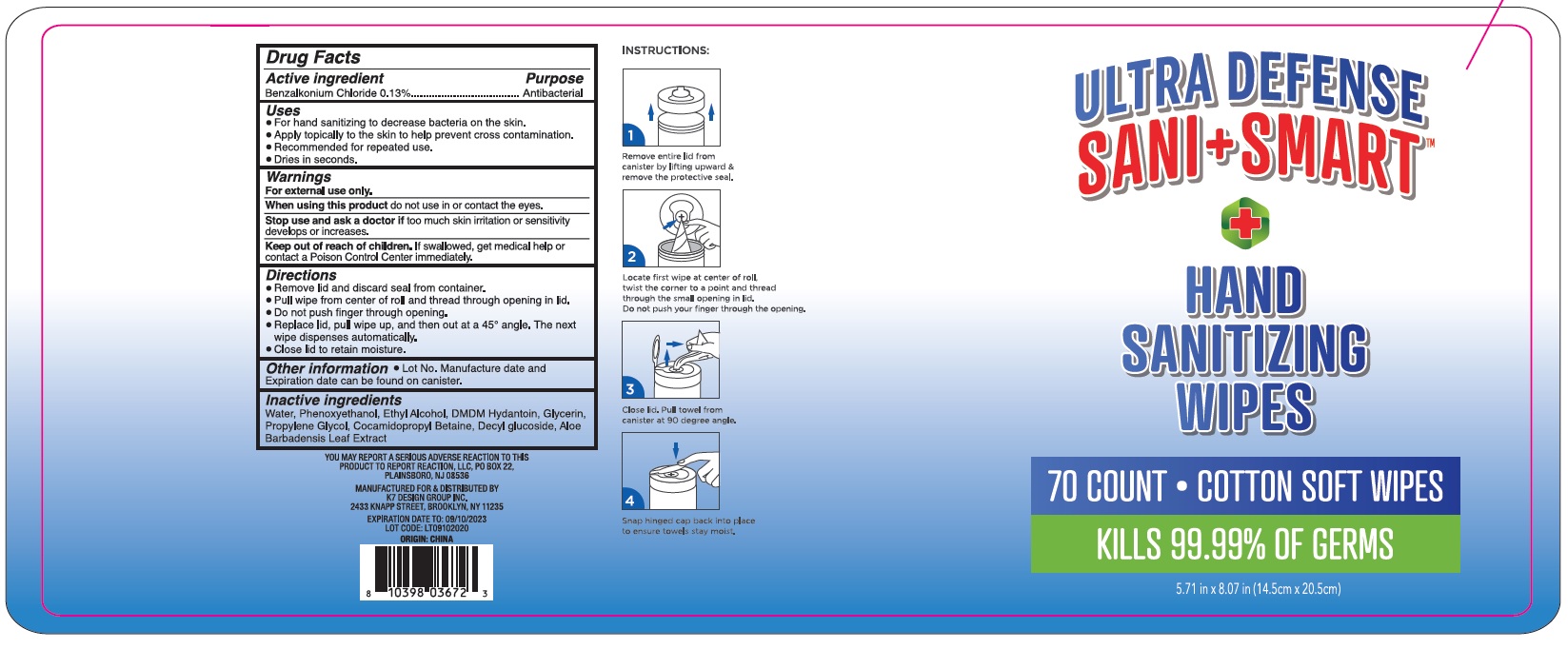 Pill image for Ultra Defense Sani Smart Hand Sanitizing Wipes