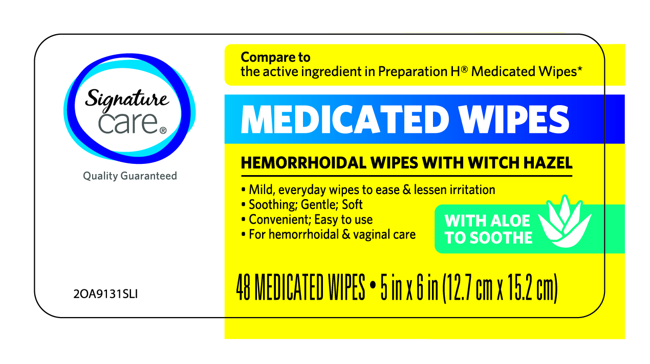 Pill image for Signature Care Medicated Wipes Hemorrhoidal Wipes With Witch Hazel