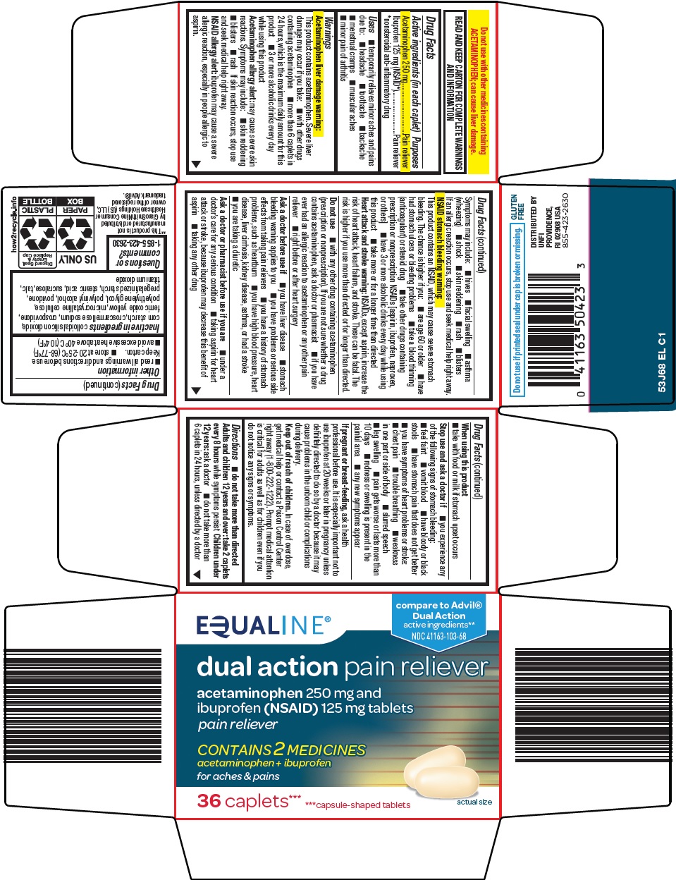 Pill image for Supervalu Inc. Dual Action Pain Reliever Drug Facts
