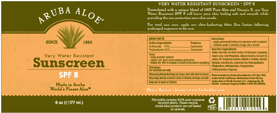 Pill image for Aruba Aloe Very Water Resistant Sunscreen Spf 8
