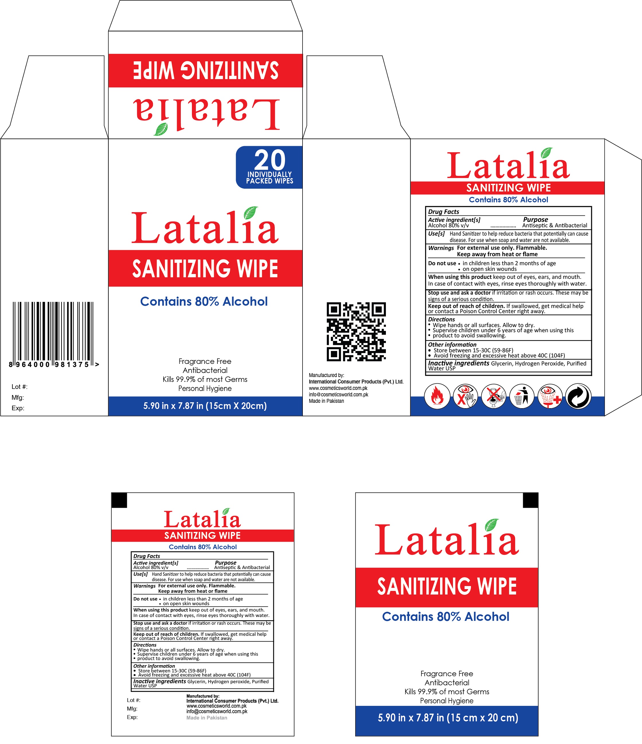 Pill image for Latalia Sanitizing Wipe , 80% Alcohol