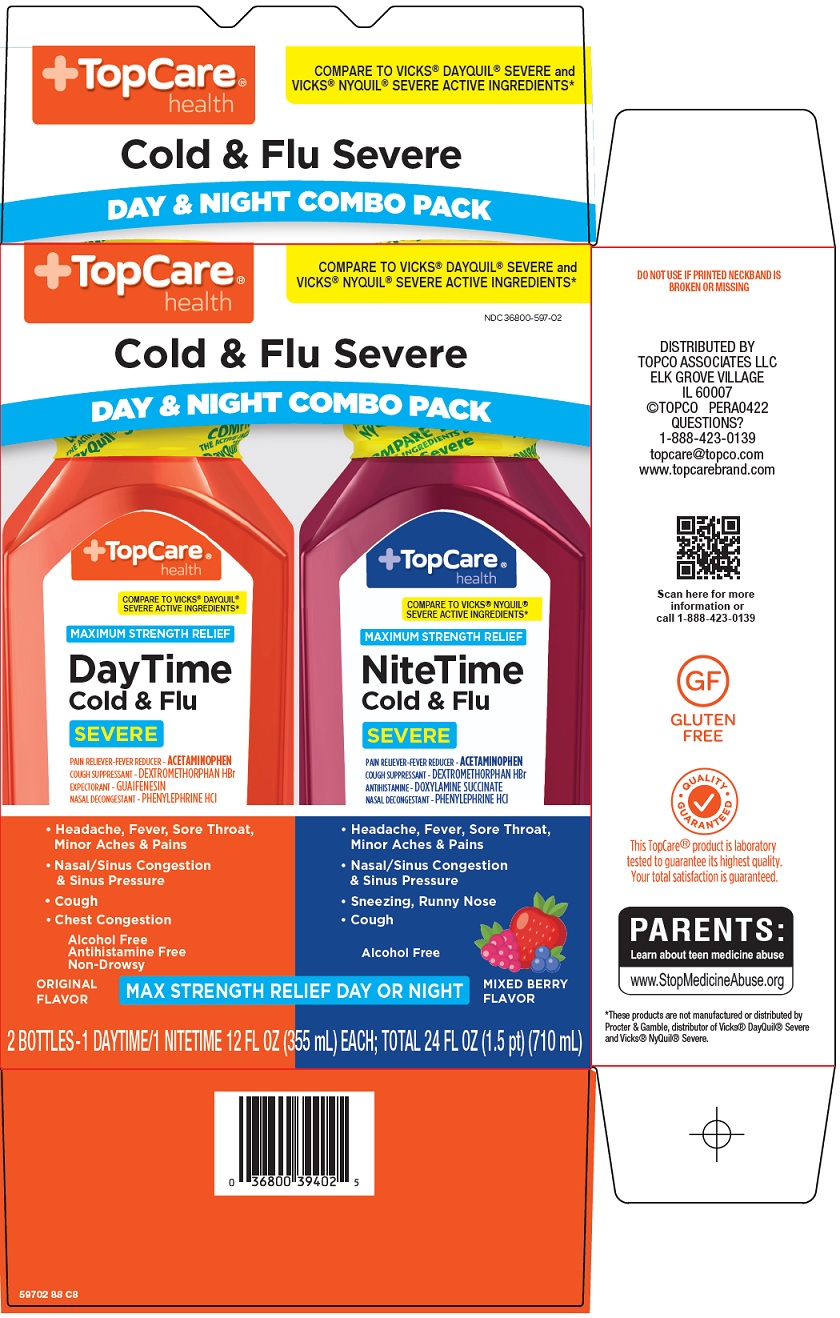 Pill image for Topco Associates Llc. Cold & Flu Severe Drug Facts