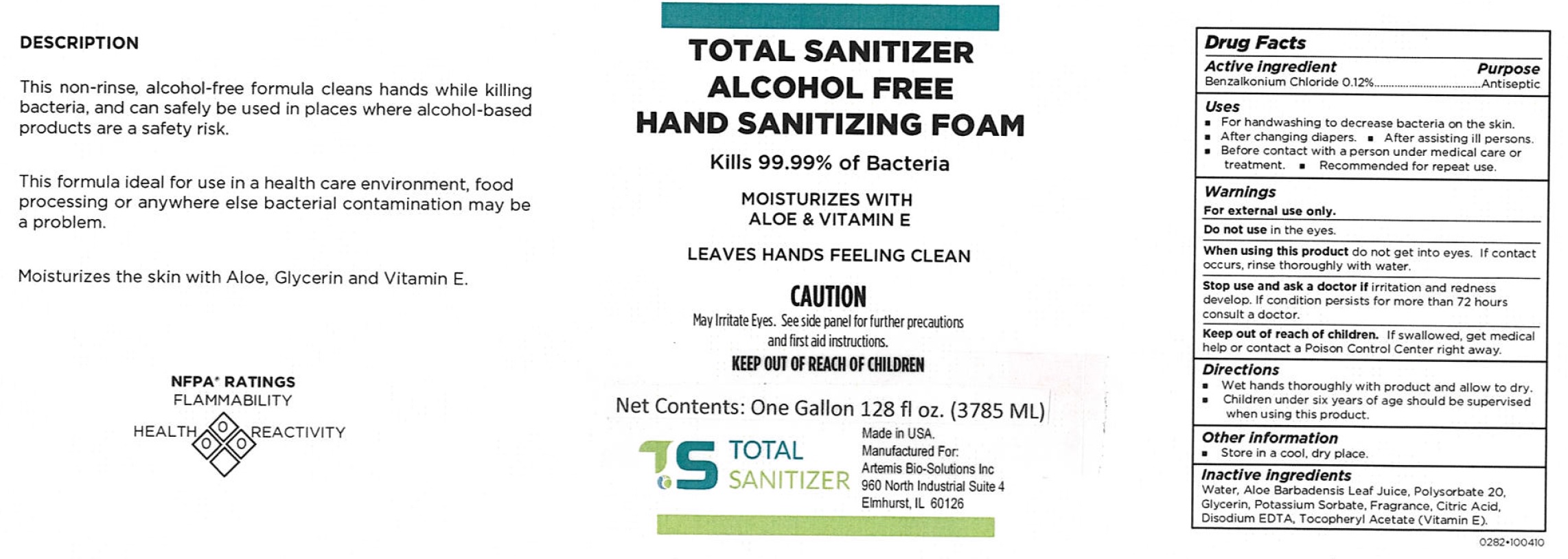 Pill image for total sanitizer alcohol free hand saniting foam