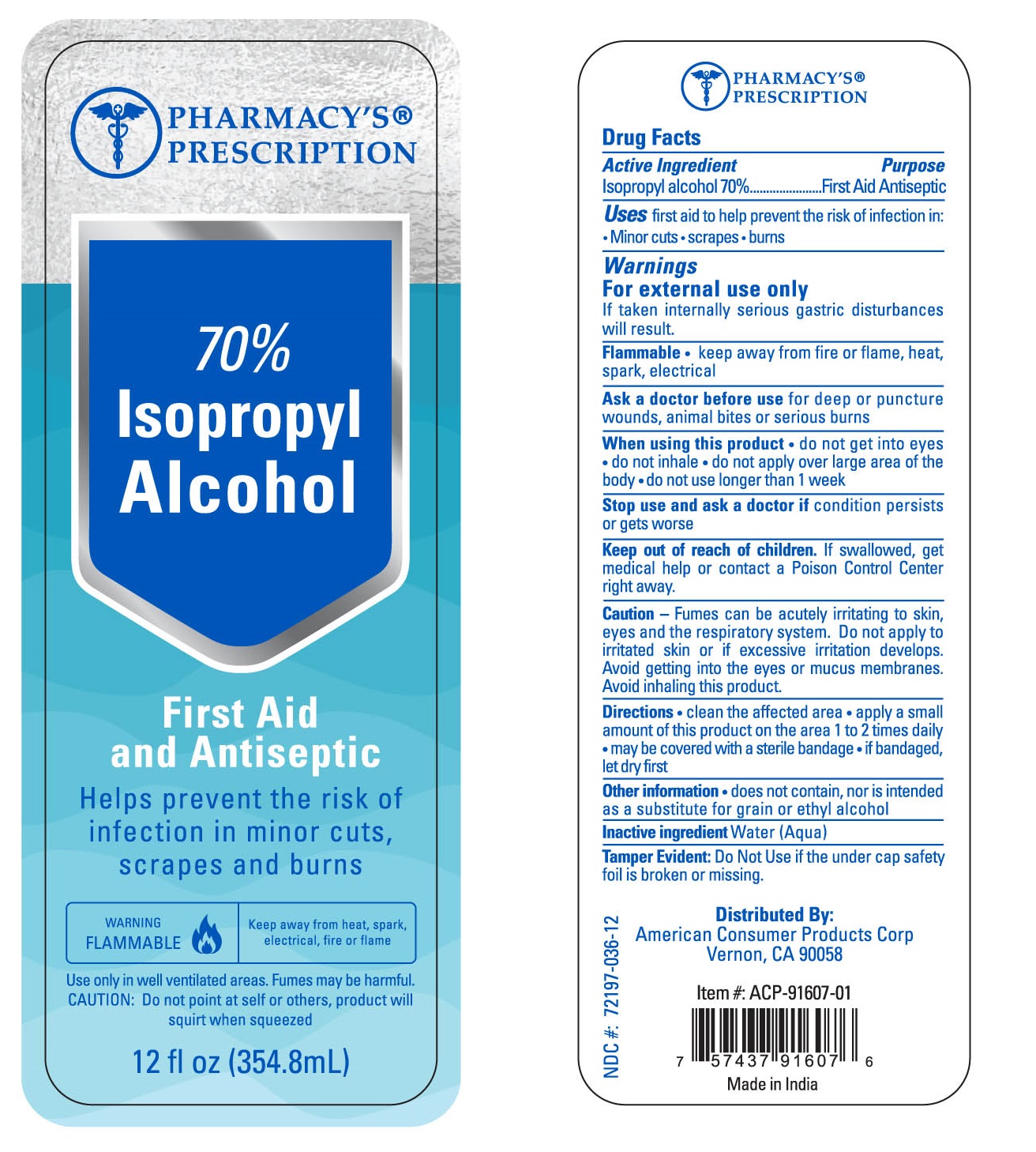 Pill image for Pharmacys Prescription 70% Isopropyl Alcohol
