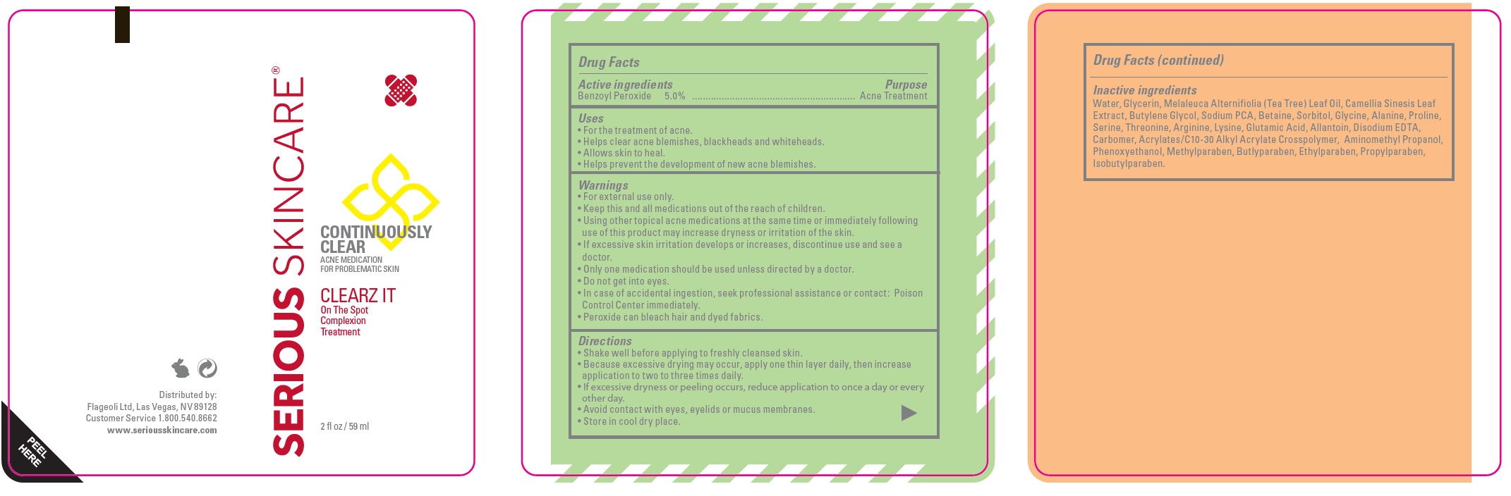 Pill image for Serious Skincare Continuously Clear Clearz It