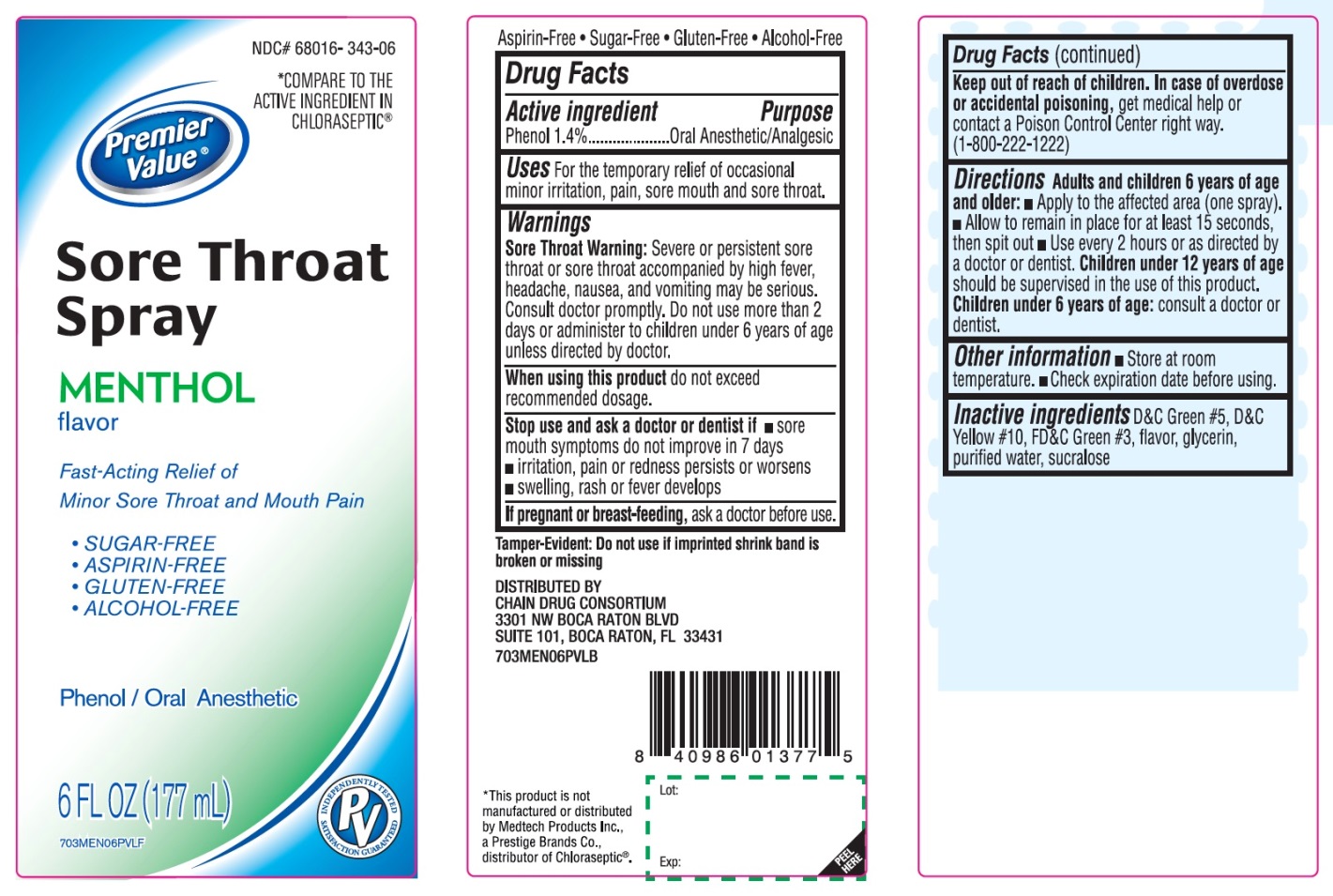 Pill image for Sore Throat Spray Drug Facts