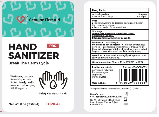 Pill image for Genuine First Aid Hand Sanitizer With Pump Ethyl Alcohol