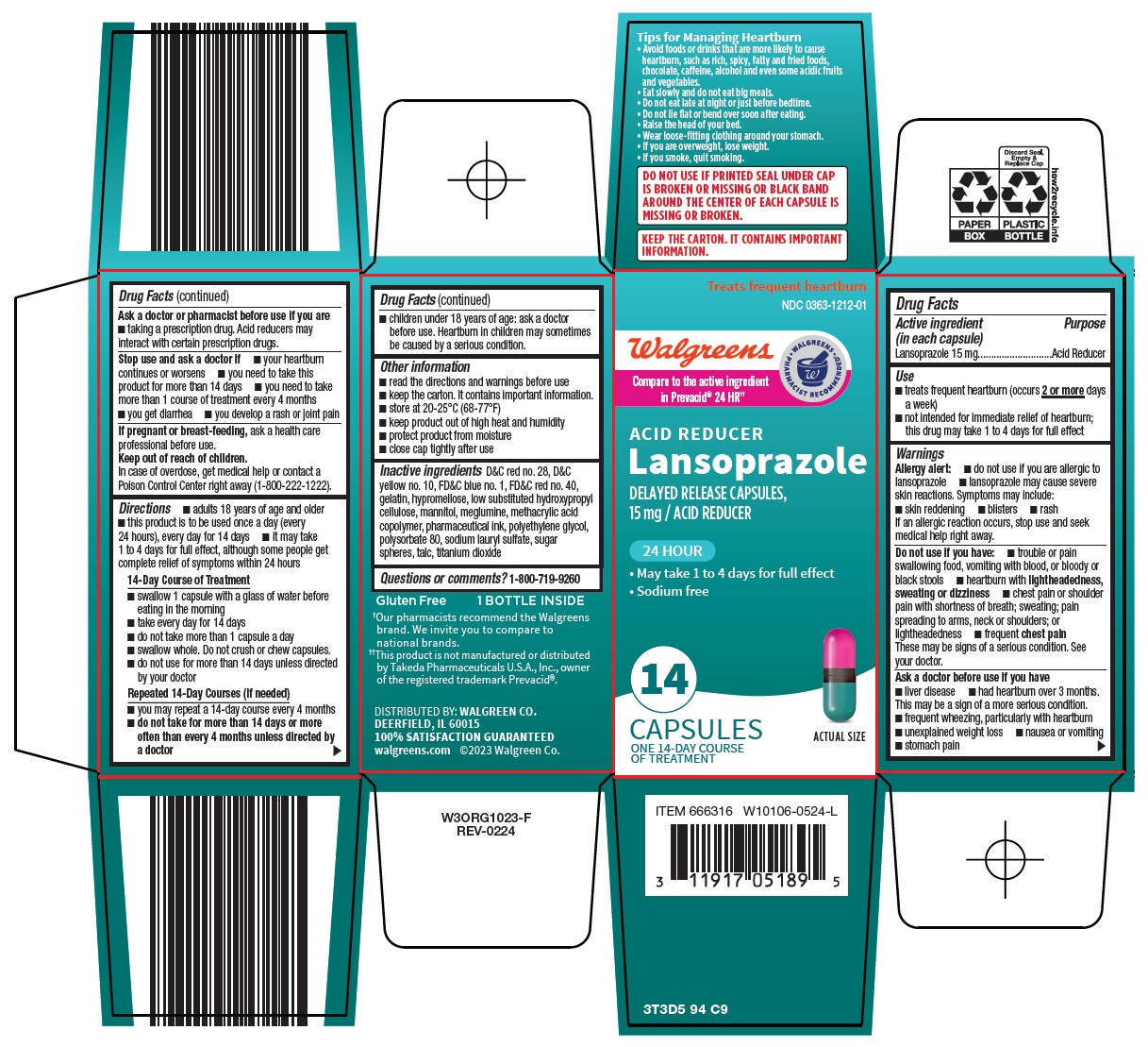 Pill image for walgreen co. lansoprazole drug facts