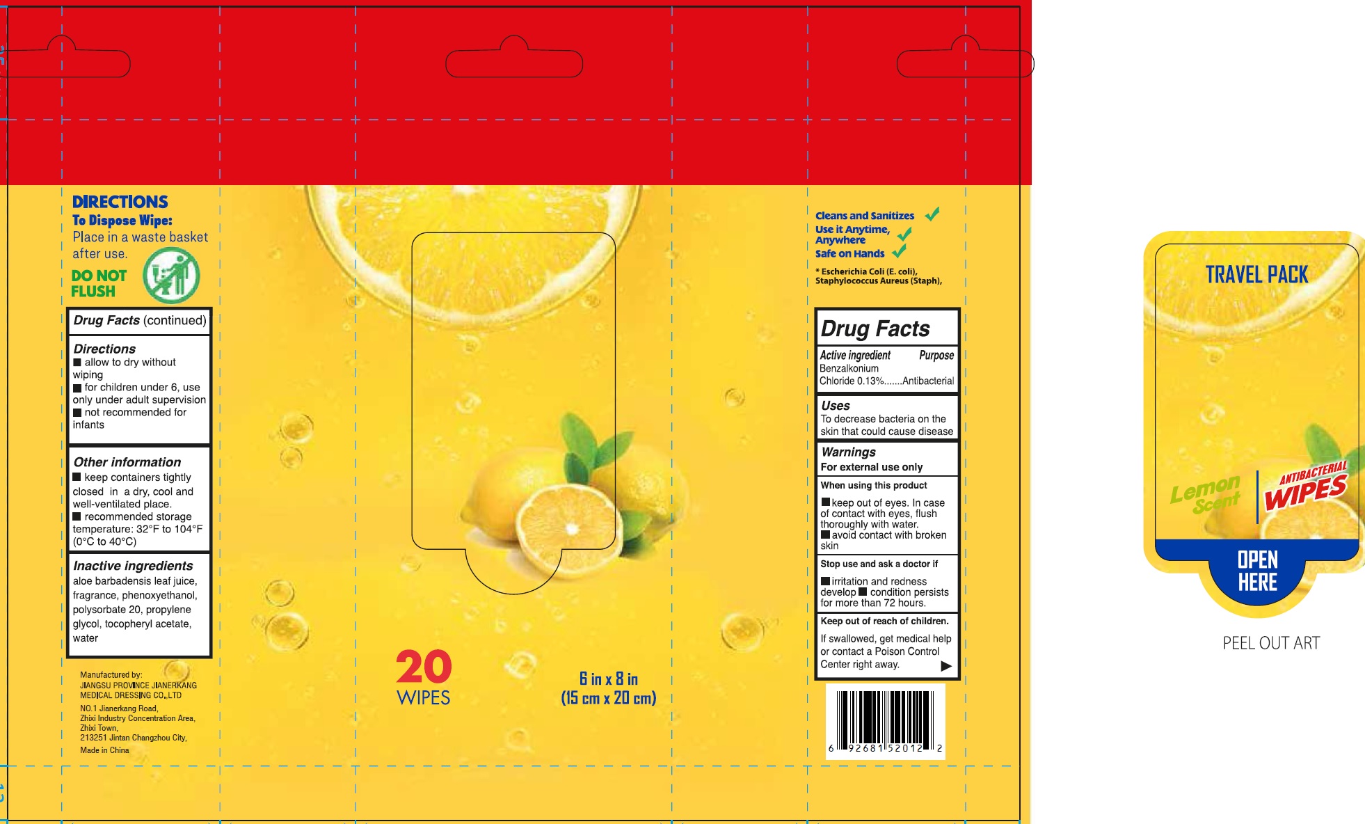 Pill image for Wipe Out Antibacterial Wipes, Lemon Scent