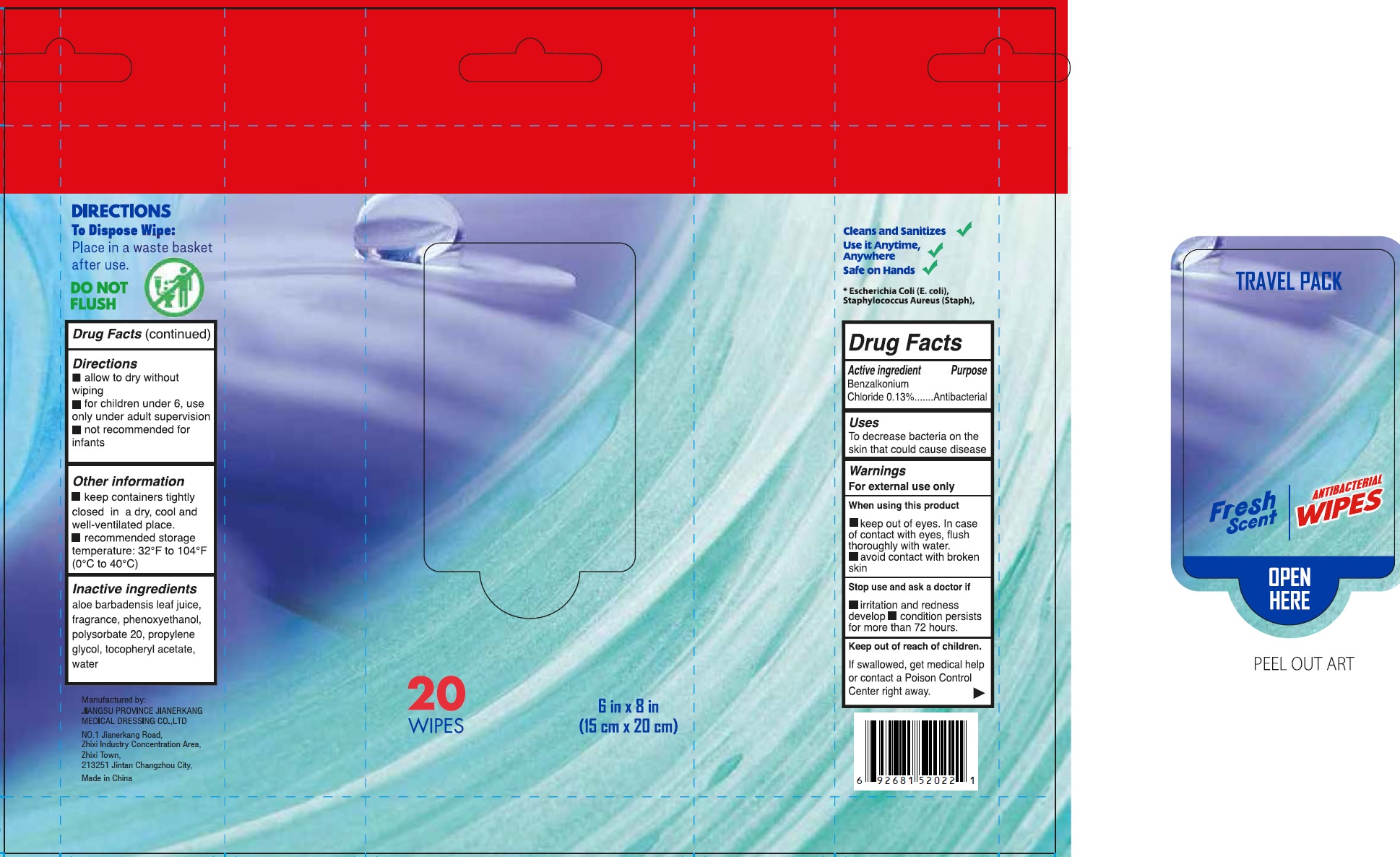 Pill image for Wipe Out Antibacterial Wipes, Fresh Scent