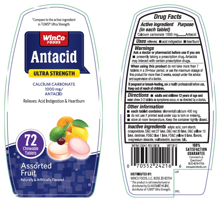 Pill image for Winco Foods Ultra Strength Antacid Assorted Fruit Chewable Tablets