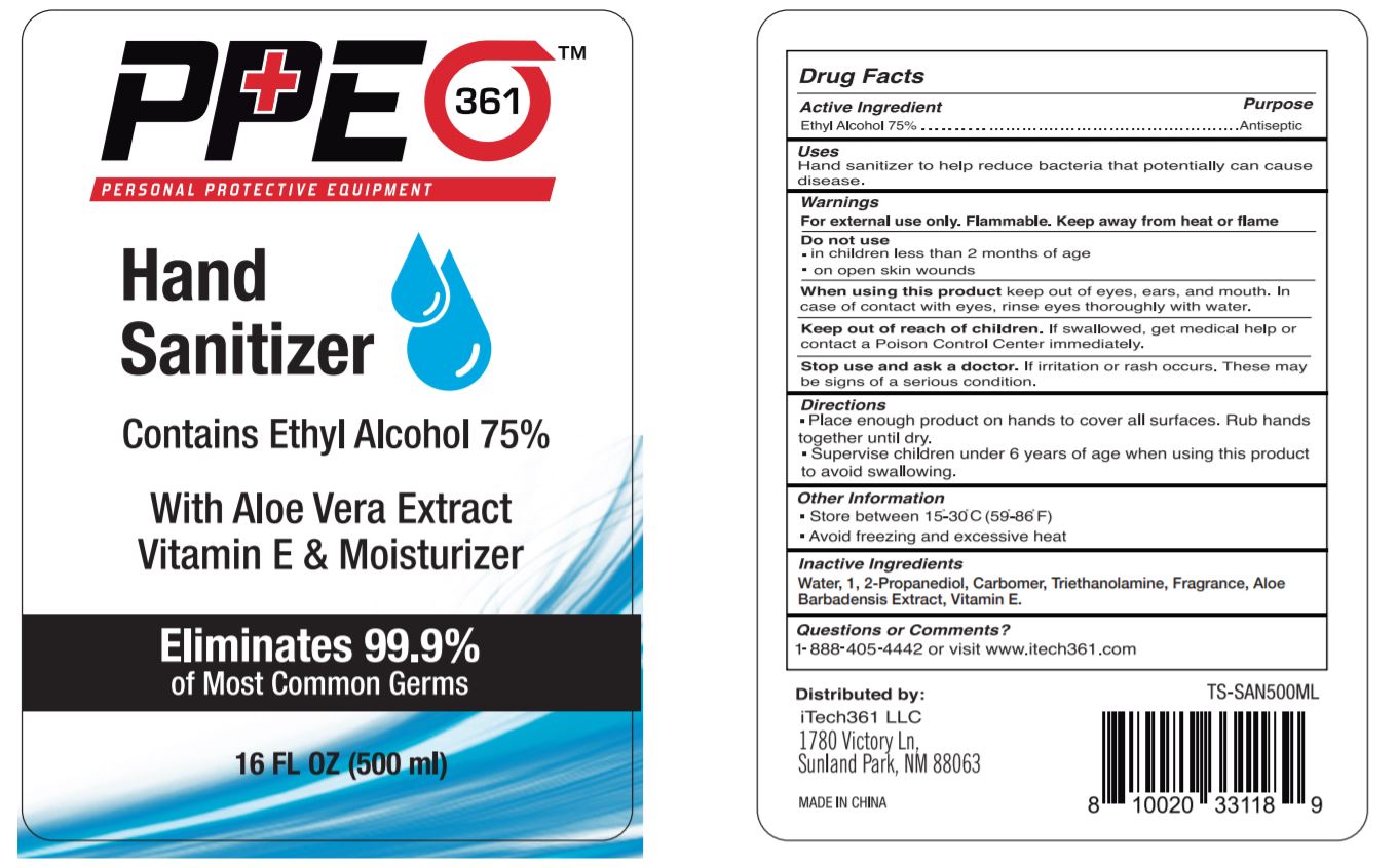 Pill image for Itech361 Ppe361 Hand Sanitizer With Aloe Vera And Vitamin E 500 Ml