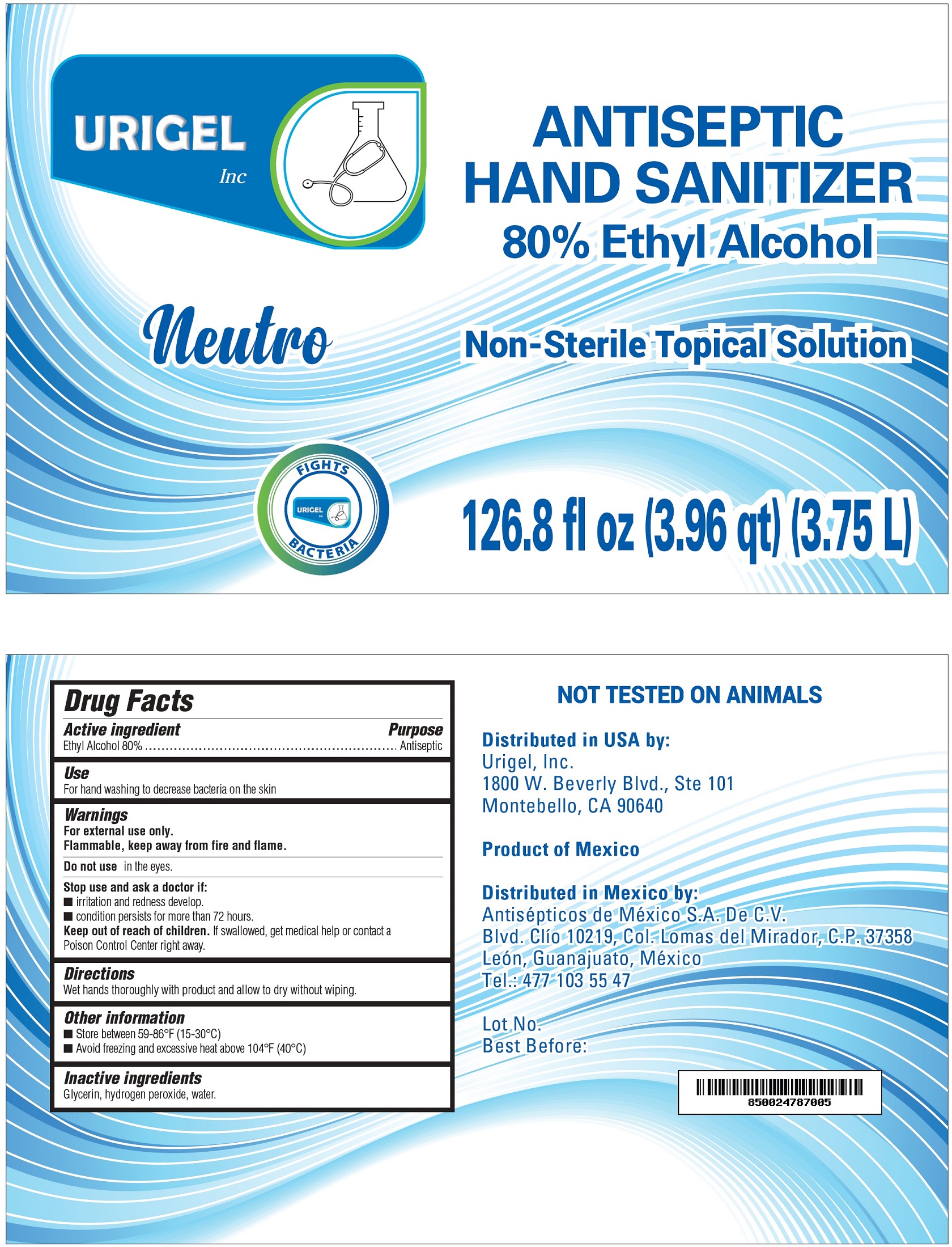 Pill image for Urigel 3.75ml/1gal 80% Alcohol Sanitizer Gel