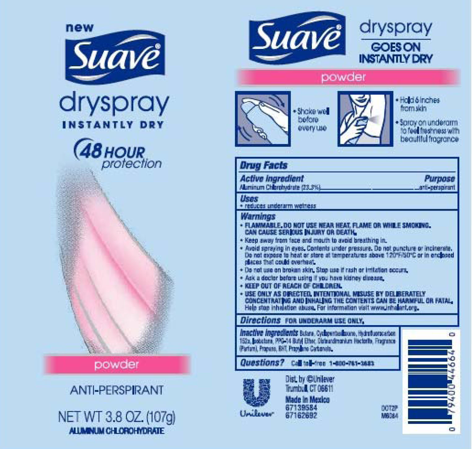 Pill image for Suave Powder 48 Hour Protection Dry Spray Antiperspirant