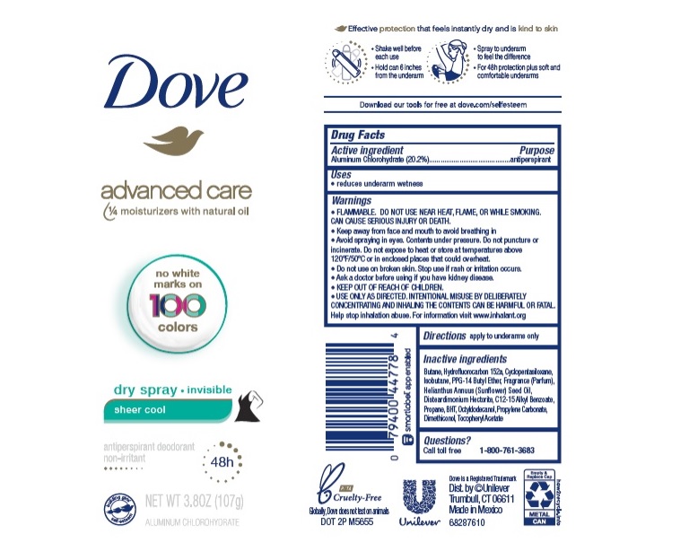 Pill image for Dove Advanced Care Dry Spray Sheer Cool 48h Antiperspirant Deodorant