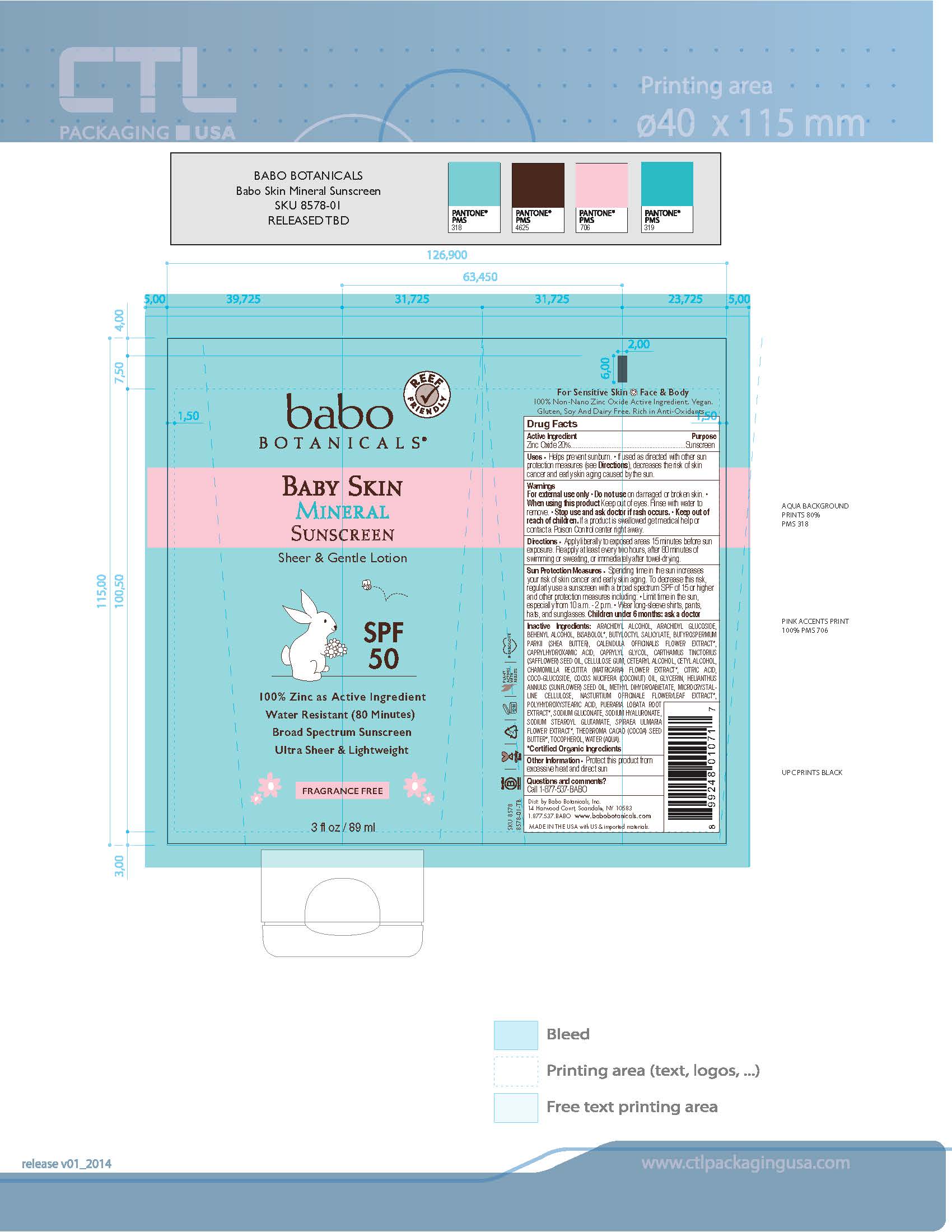 Pill image for 8578 Spf 50 Baby Skin Mineral Sunscreen Lotion