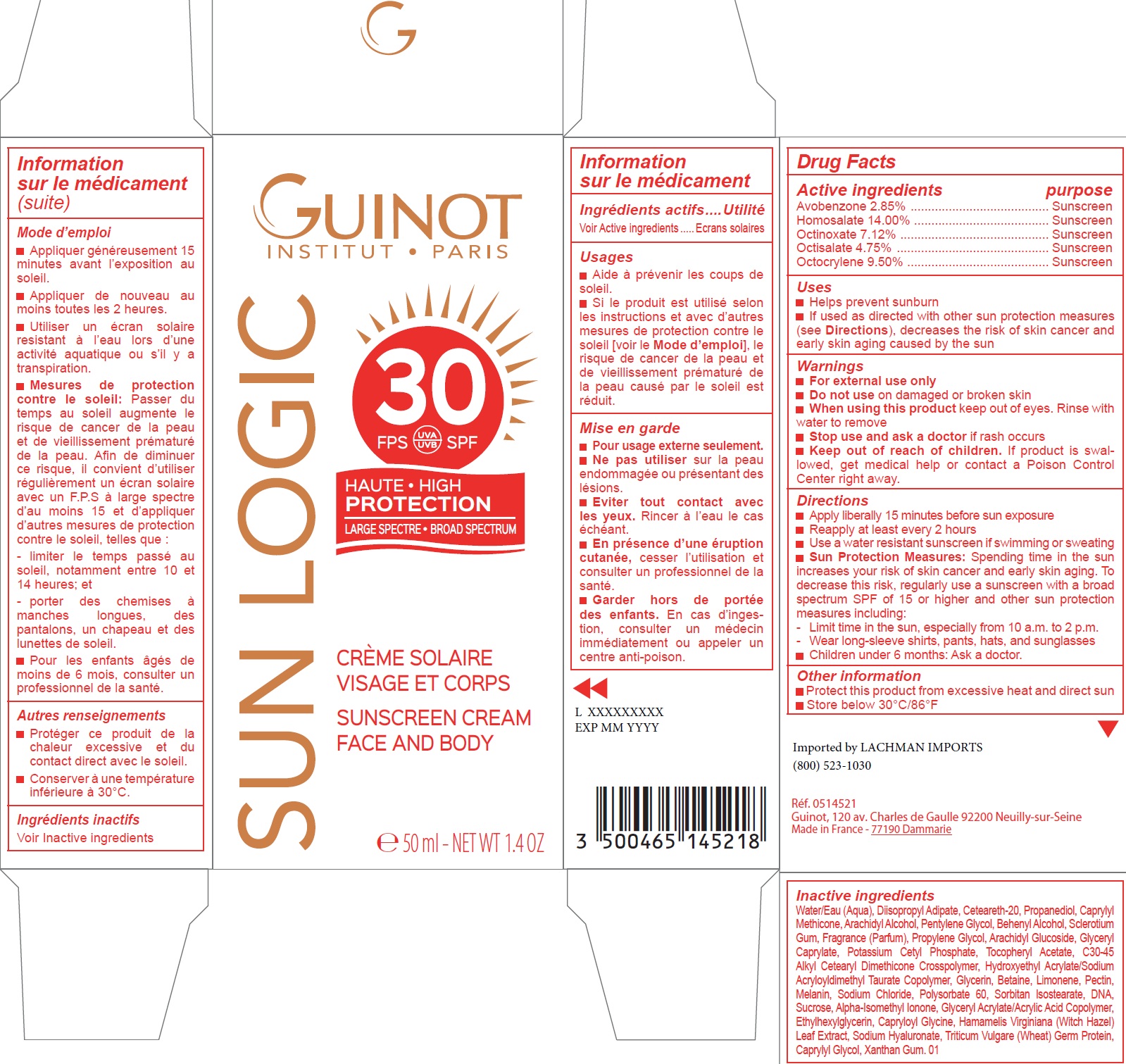 Pill image for Sun Logic Creme Solaire Visage Et Corps Spf 30