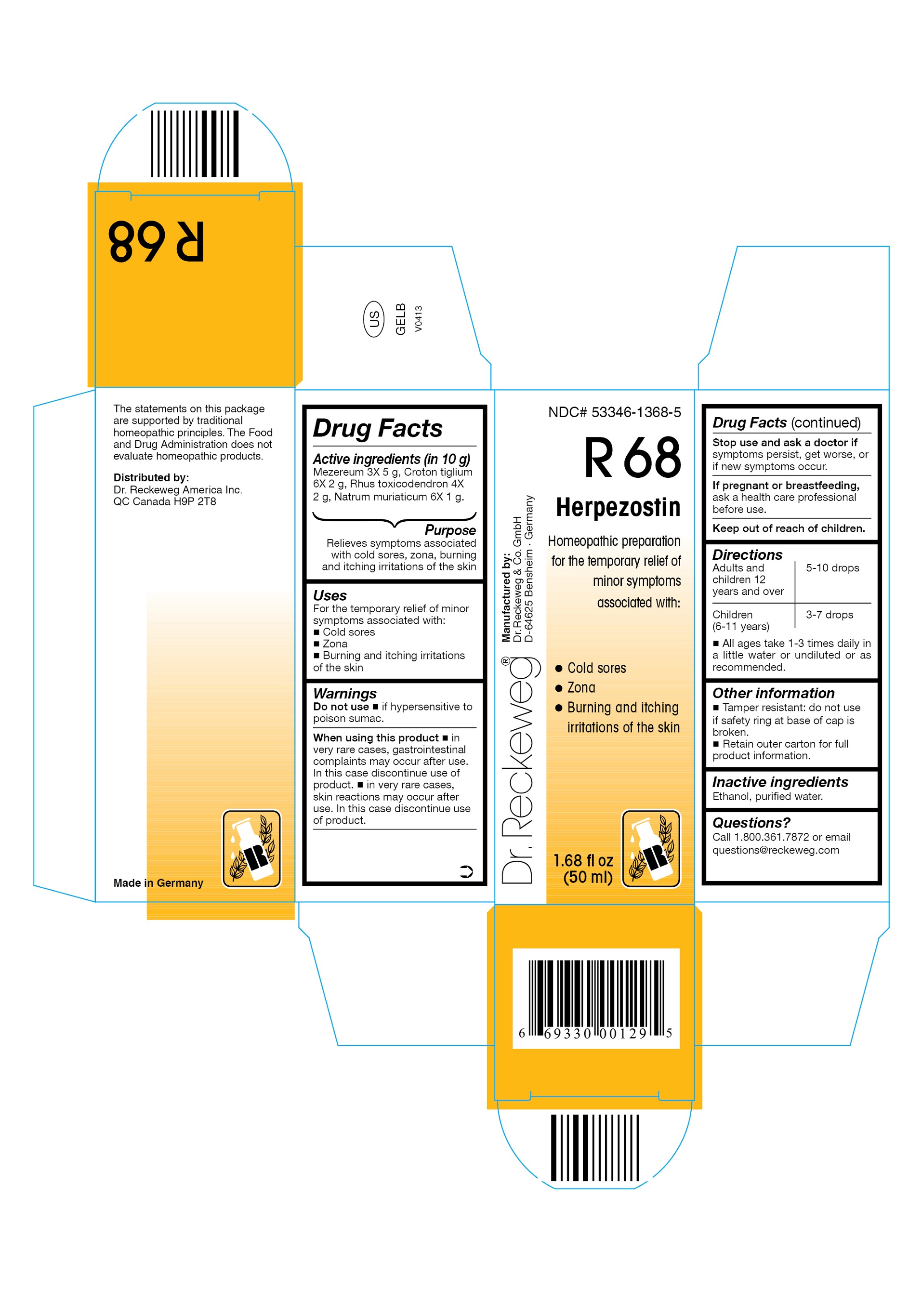 Pill image for Dr. Reckeweg R68 Herpezostin