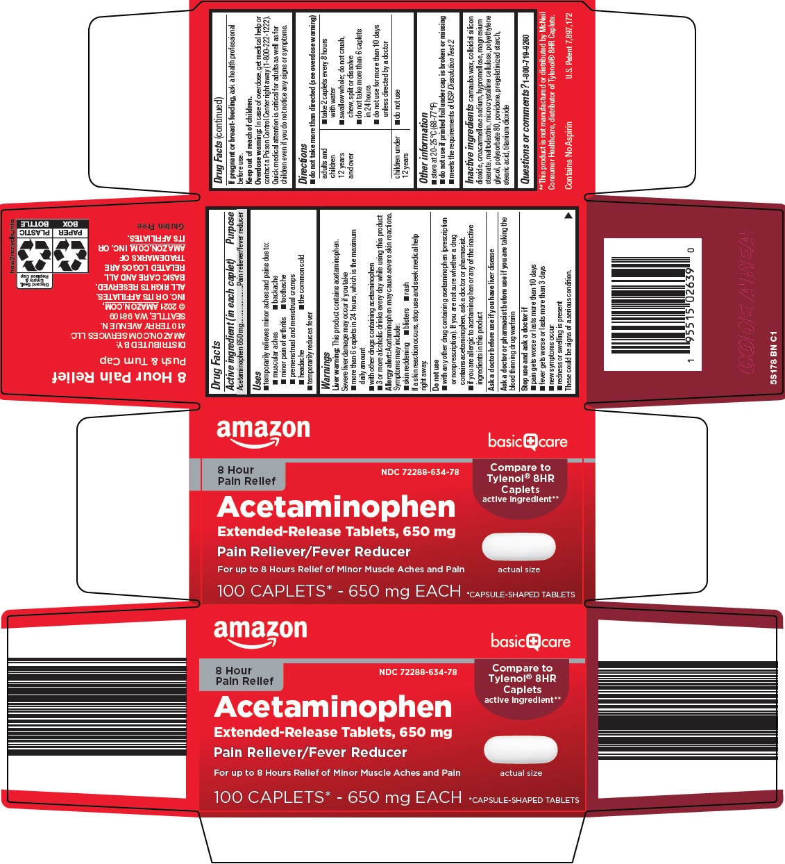 Pill image for Amazon Acetaminophen Drug Facts