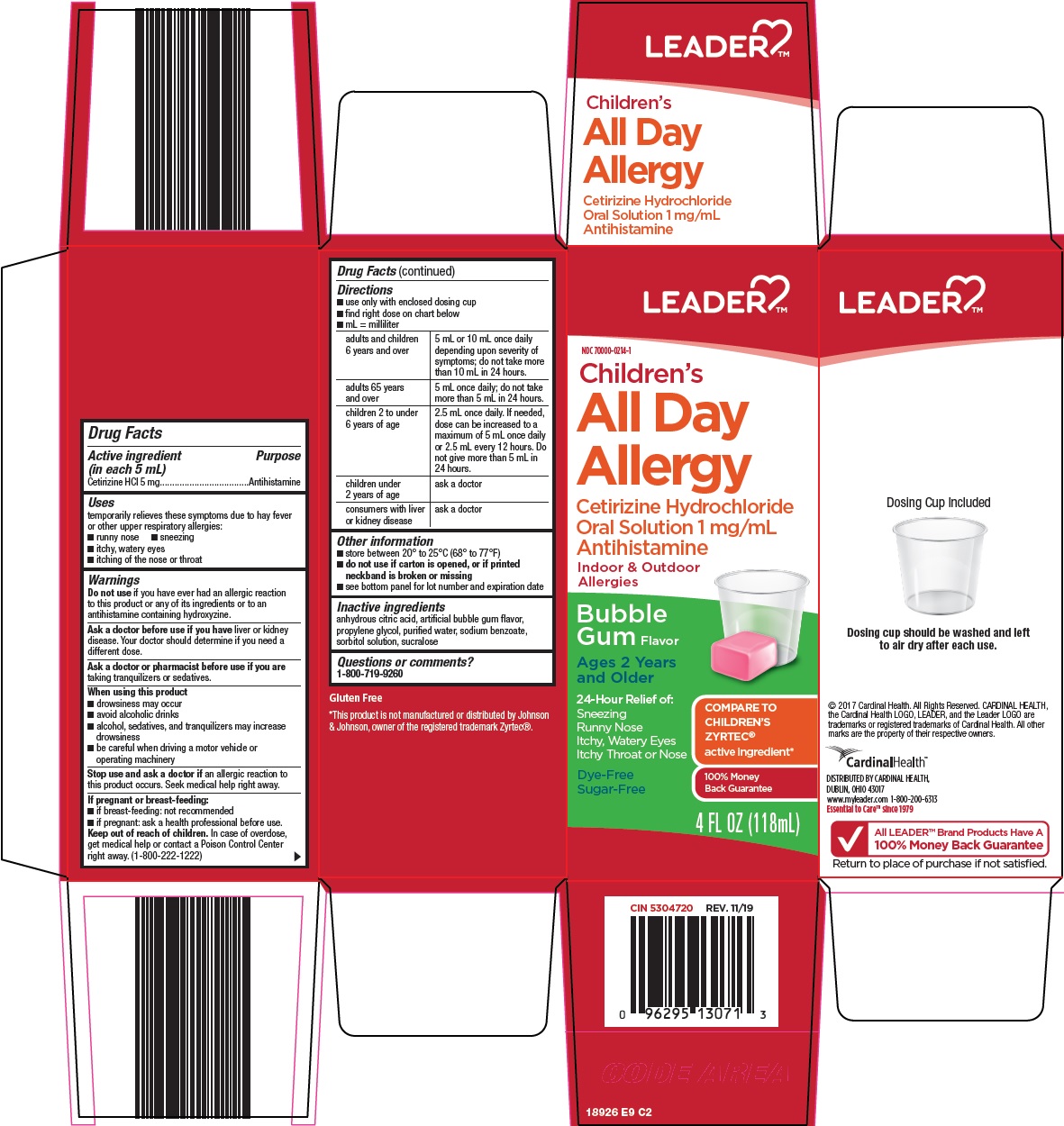 Pill image for Cardinal Health Children’s All Day Allergy Drug Facts