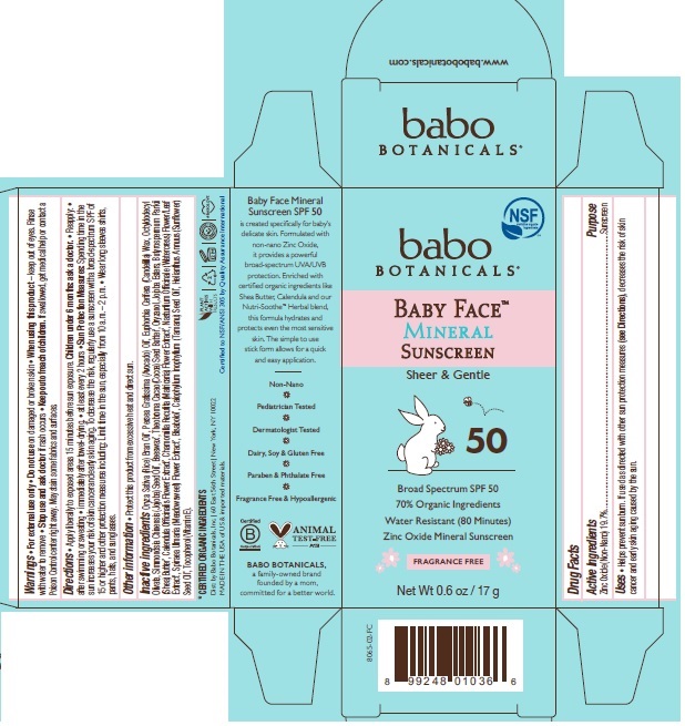 Pill image for 8065 Babo Baby Face Spf 50 Mineral Sunscreen Stick