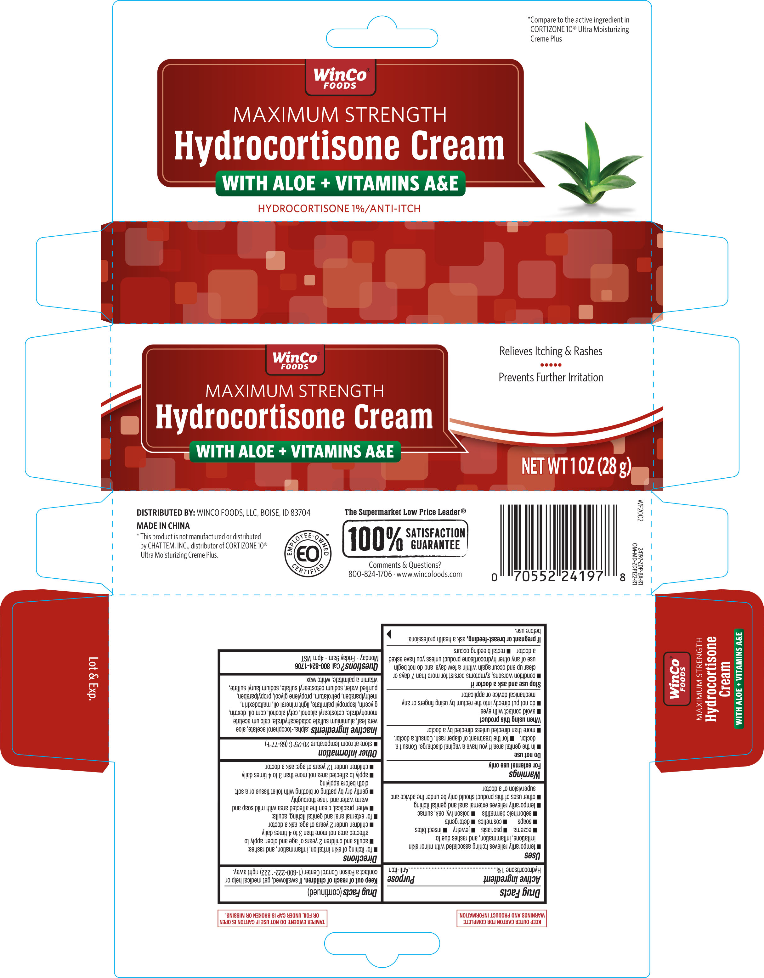 Pill image for Winco Hydrocortisone Plus Cream 1oz 24197 Zdp