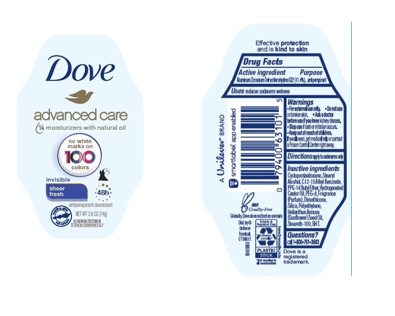 Pill image for Dove Advanced Care Invisible Sheer Fresh 48h Antiperspirant Deodorant