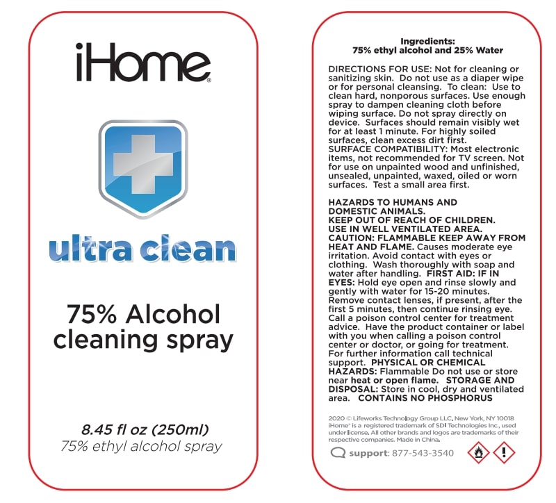 Pill image for ihome ultra clean 75% alcohol cleaning spray hand sanitizer