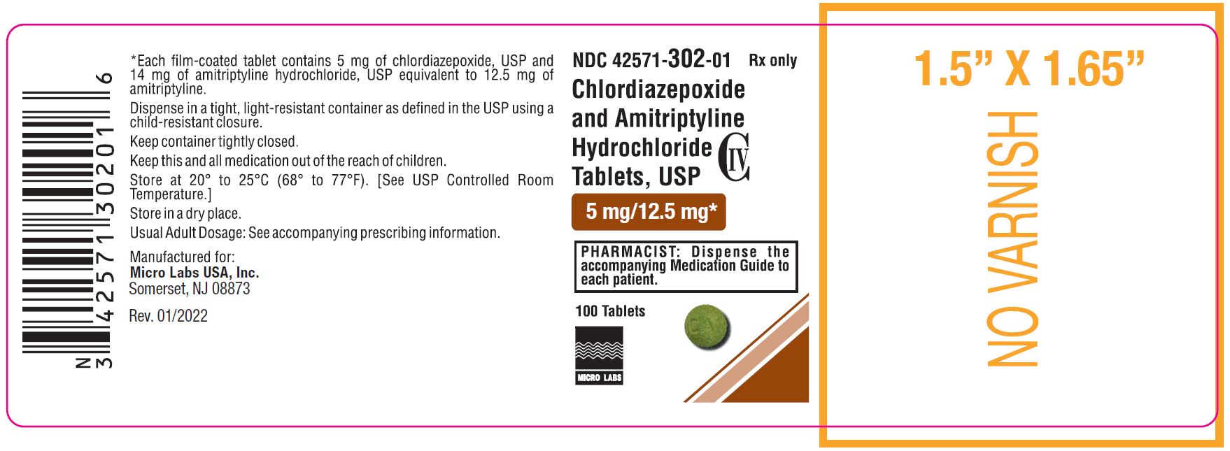 Pill image for Chlordiazepoxide And Amitriptyline Hydrochloride Tablets, Usp Civ
