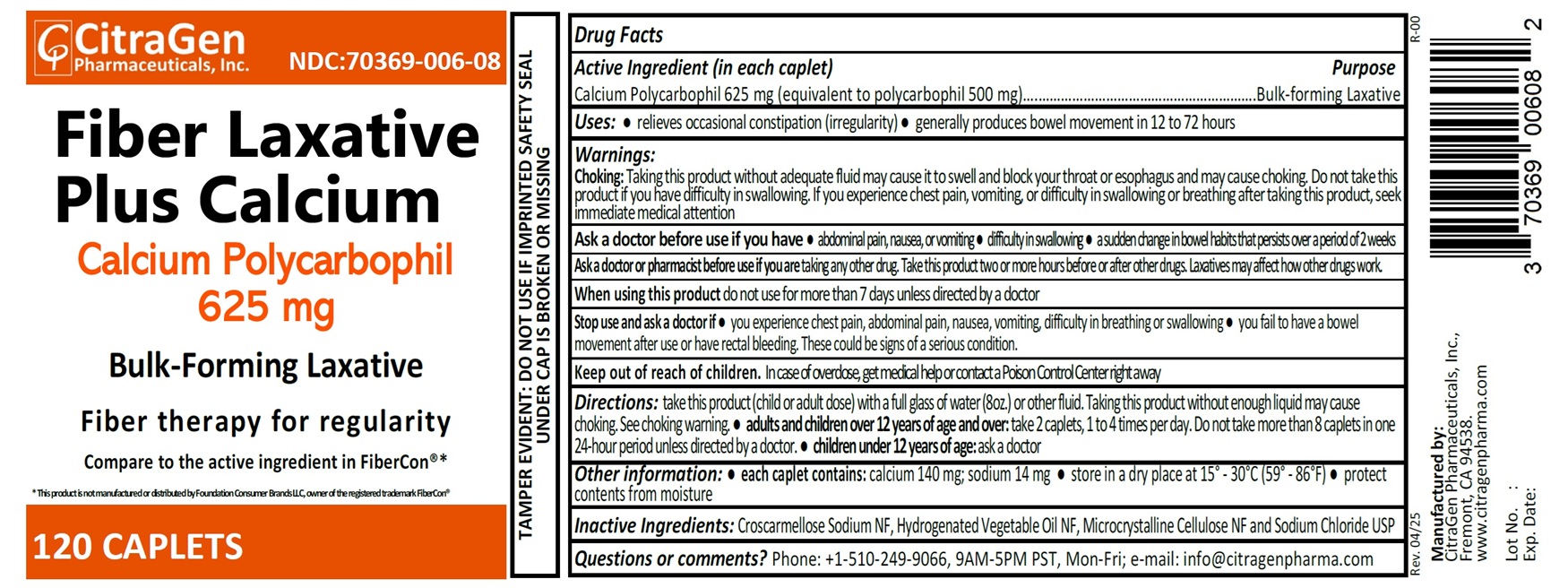 Pill image for Fiber Laxative Plus Calcium (calcium Polycarbophil 625 Mg) Tablets