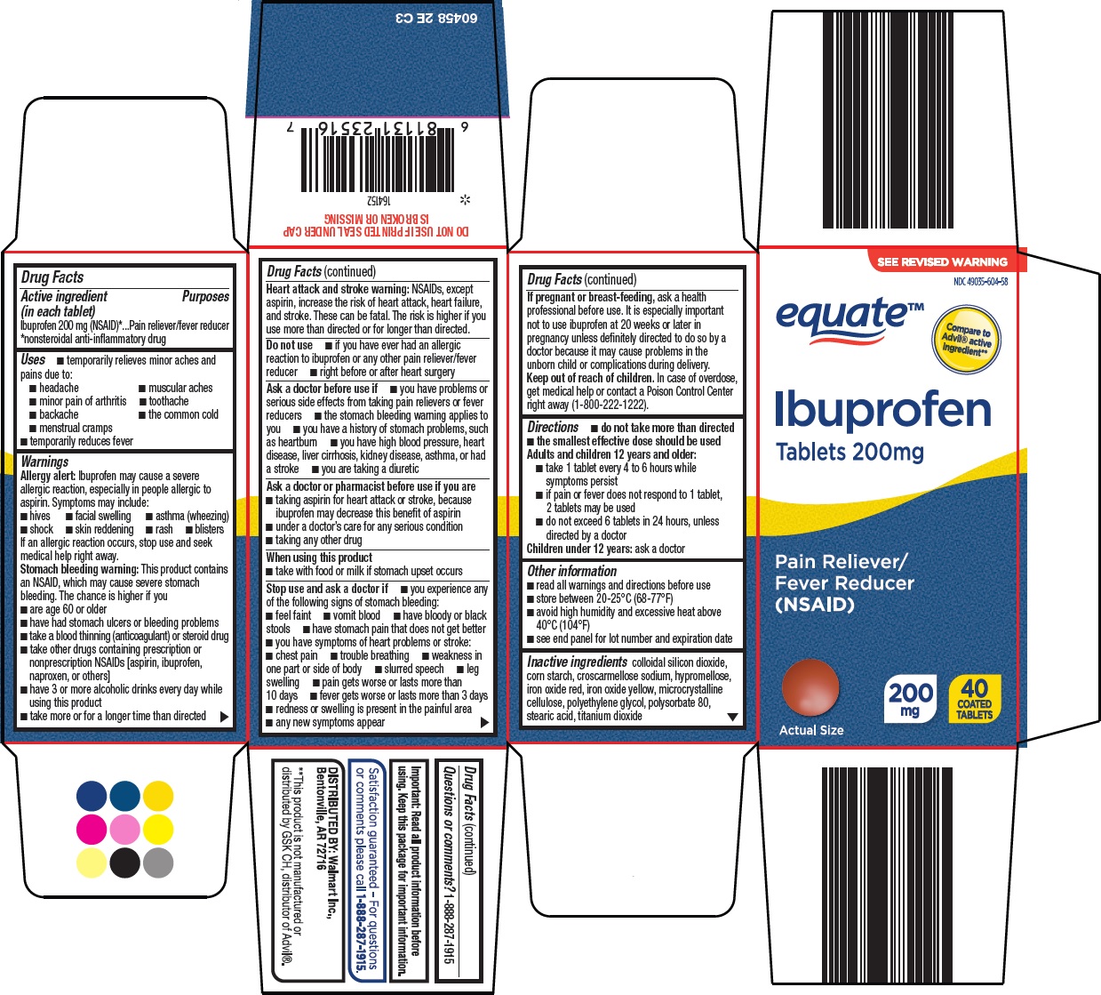 Pill image for Wal-mart Ibuprofen Tablets 200 Mg Drug Facts