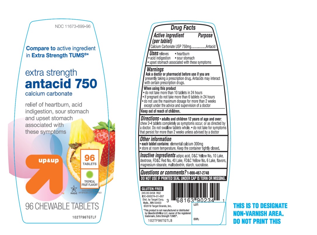 Pill image for Extra Strength Antacid 750 Chewable Tablets