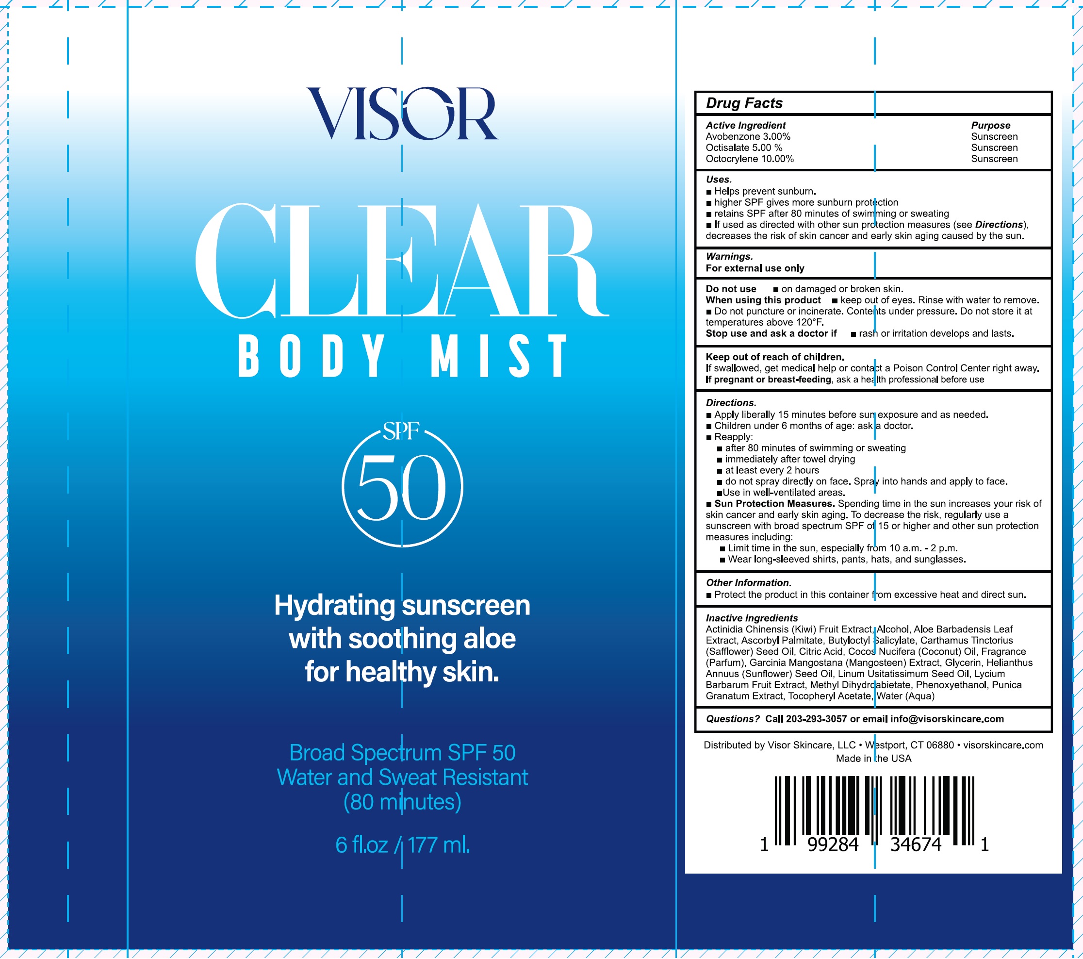Pill image for Visor Clear Body Mist Hydrating Sunscreen Spf 50