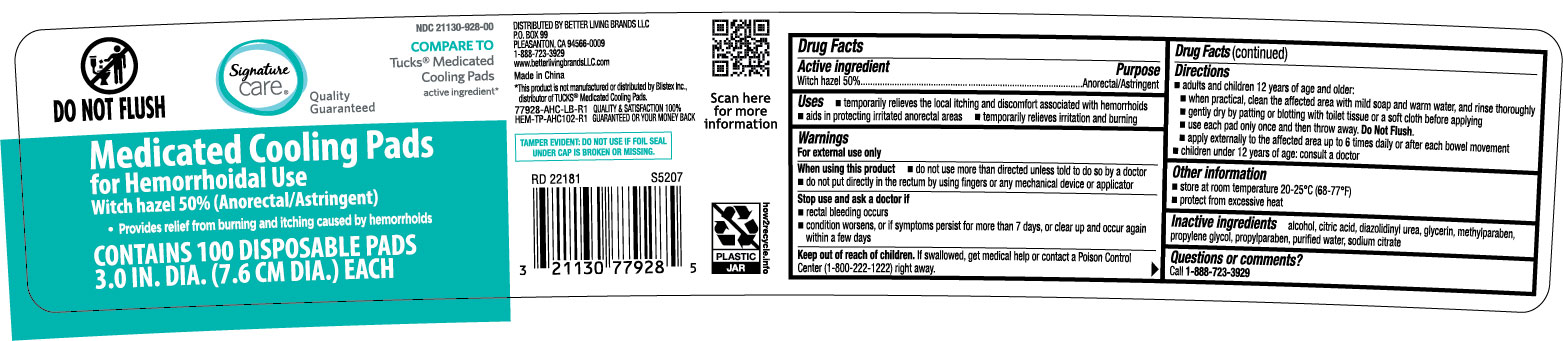 Pill image for Signature Care Medicated Cooling Pads 100ct 77928 Ahc