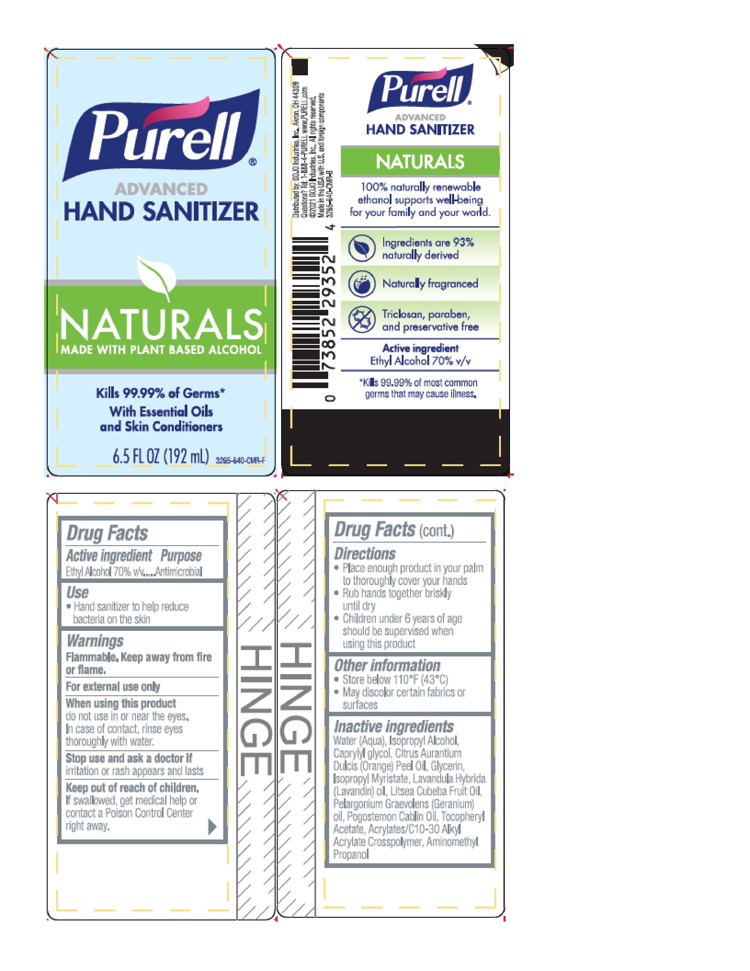 Pill image for Purell Advanced Hand Sanitizer Naturals Gel