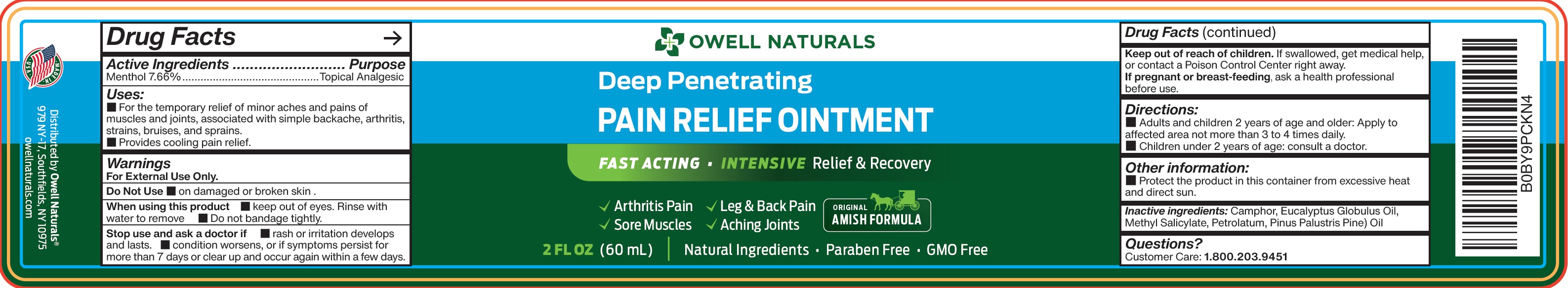 Pill image for owell naturals deep penetrating pain relief ointment